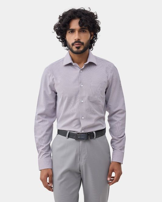 Maroon Unwrinkle Textured Shirt - Russel E