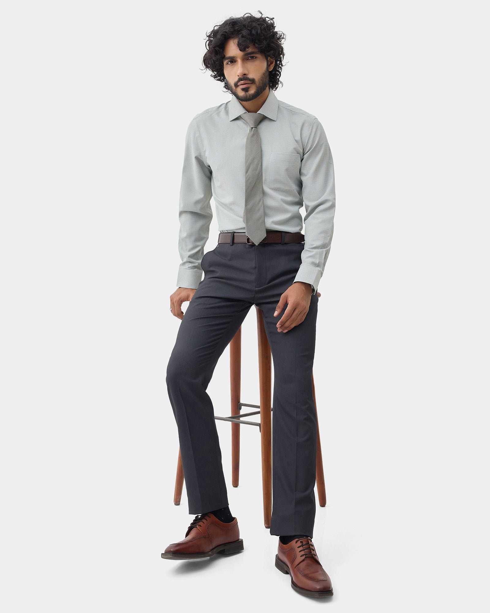 Olive Unwrinkle Textured Shirt - Russel E