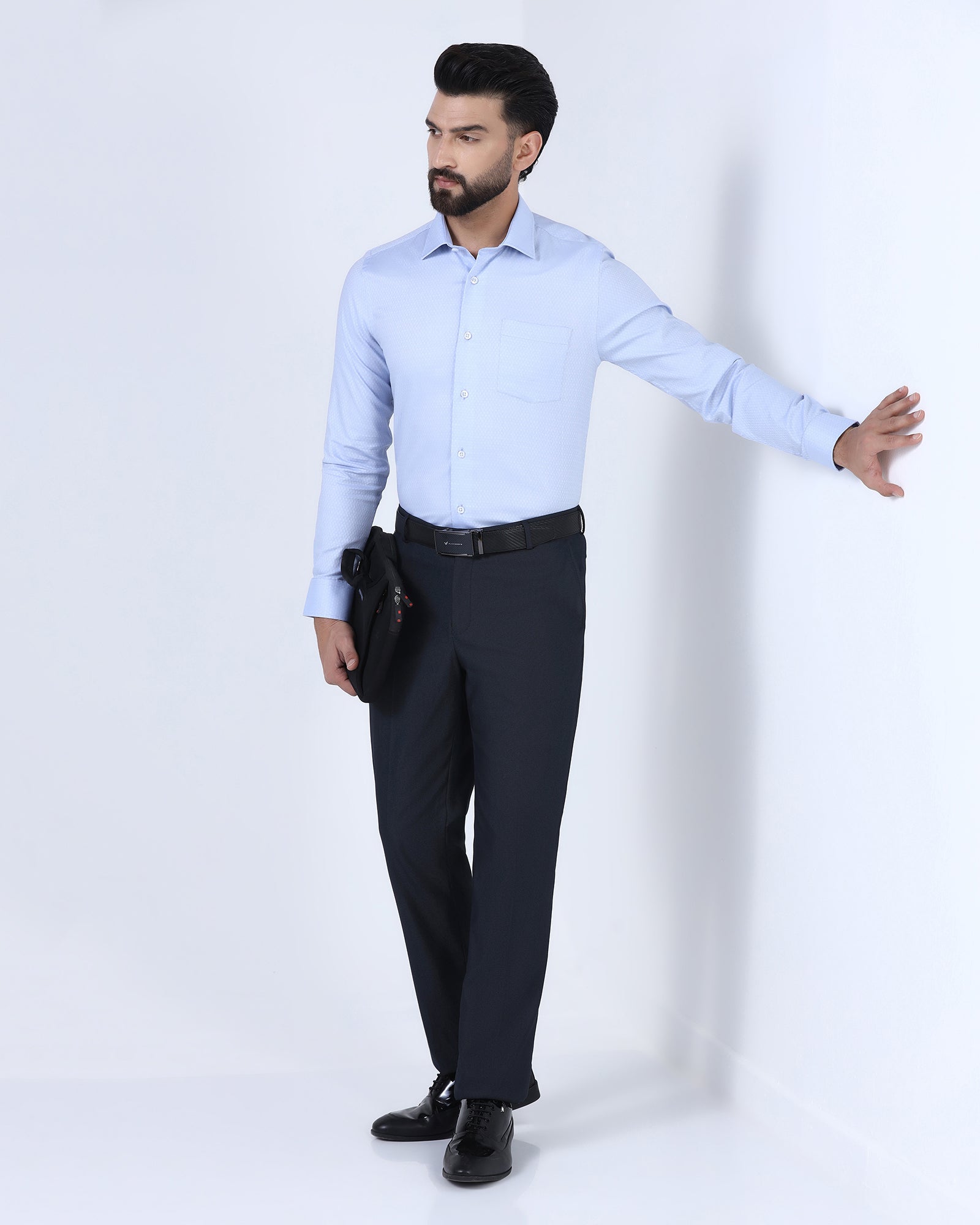 Light Blue Staples Dobby Formal Shirts - Hydra