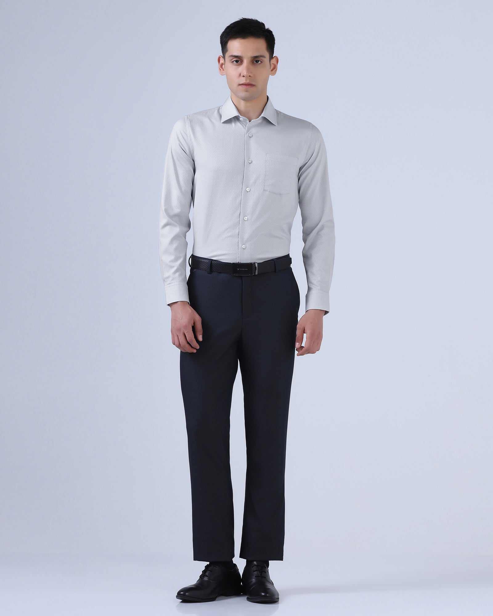 Light Grey Staples Dobby Formal Shirts - Hydra