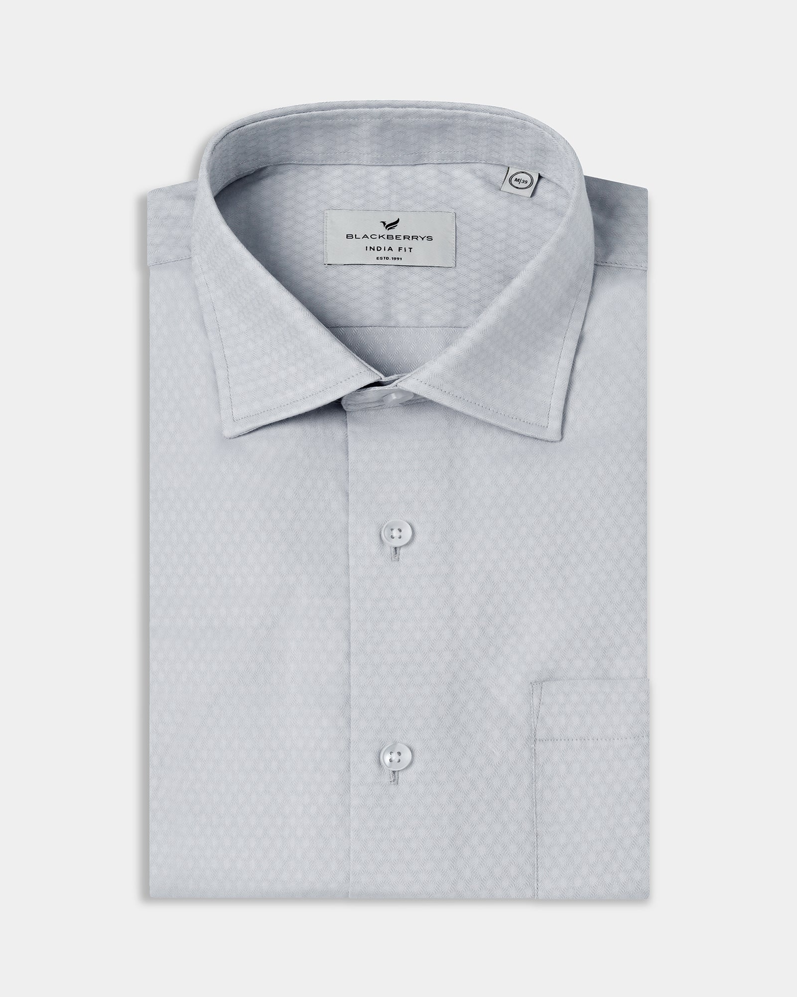Light Grey Staples Dobby Formal Shirts - Hydra