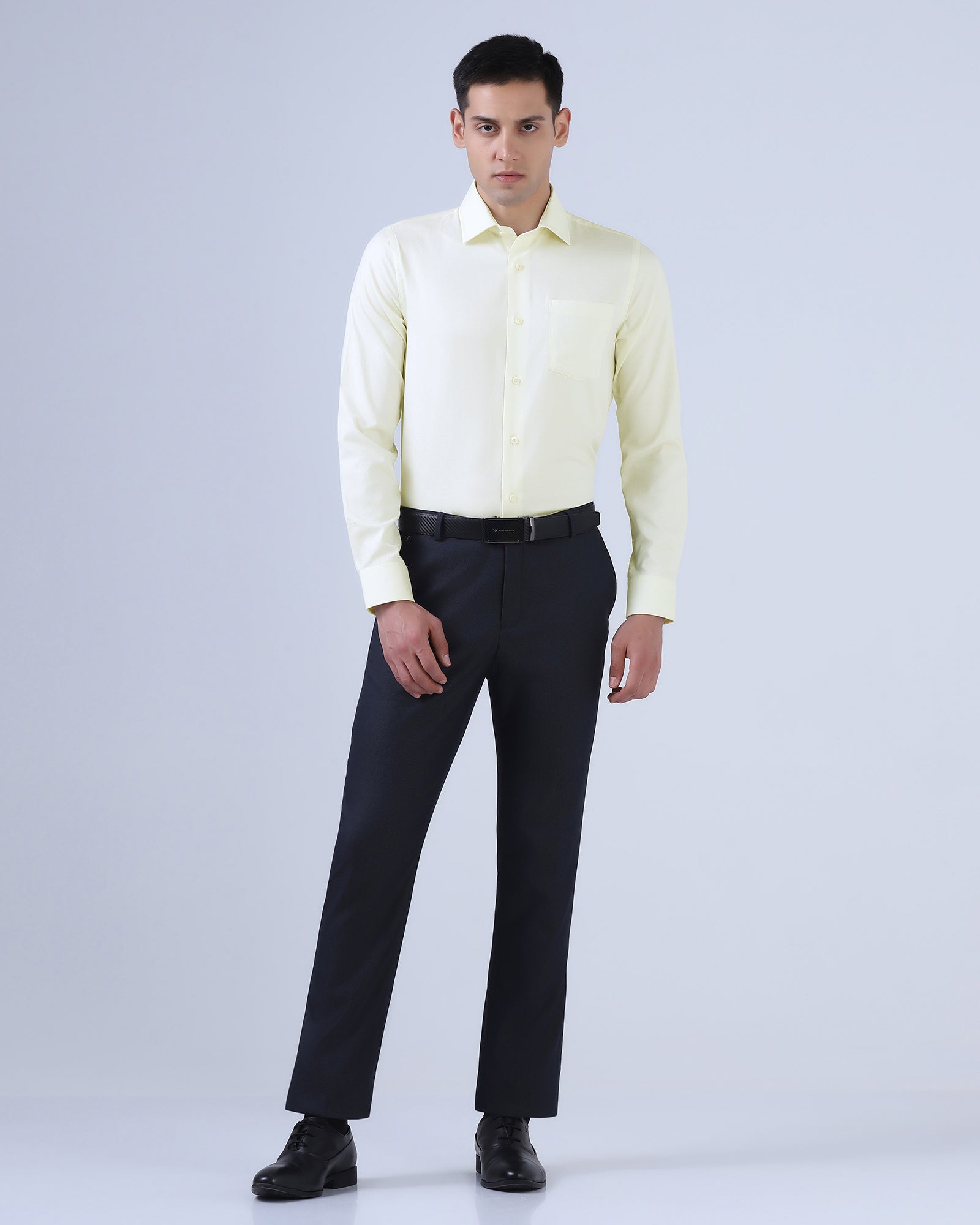 Light Yellow Staples Dobby Formal Shirts - Hydra