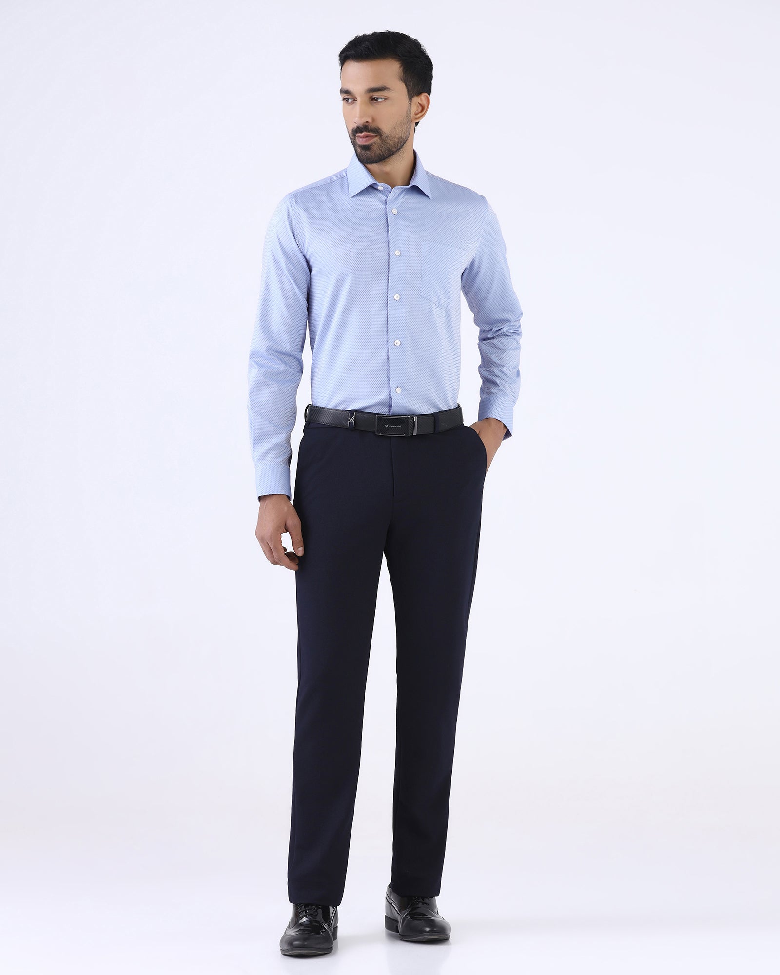 Light Blue Staples Dobby Formal Shirts - Bernard