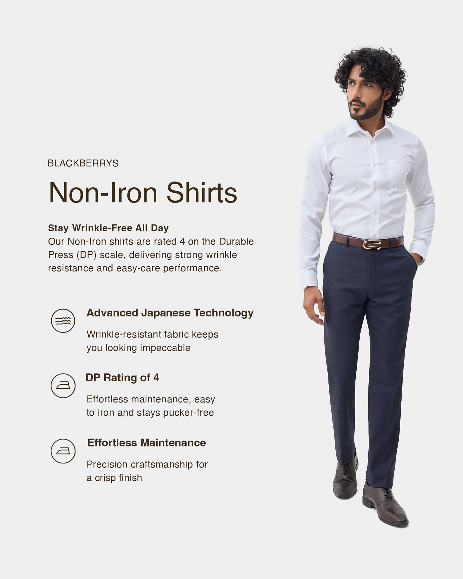 White Unwrinkle Textured Shirt - P31