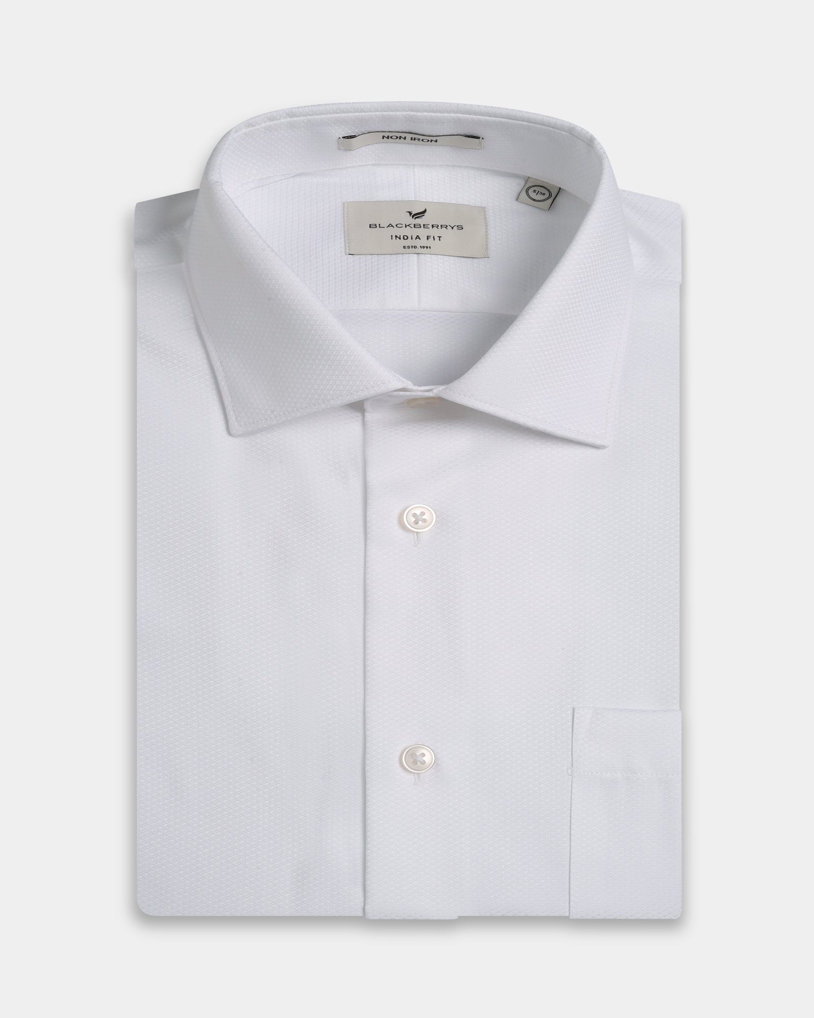 White Unwrinkle Textured Shirt - P31
