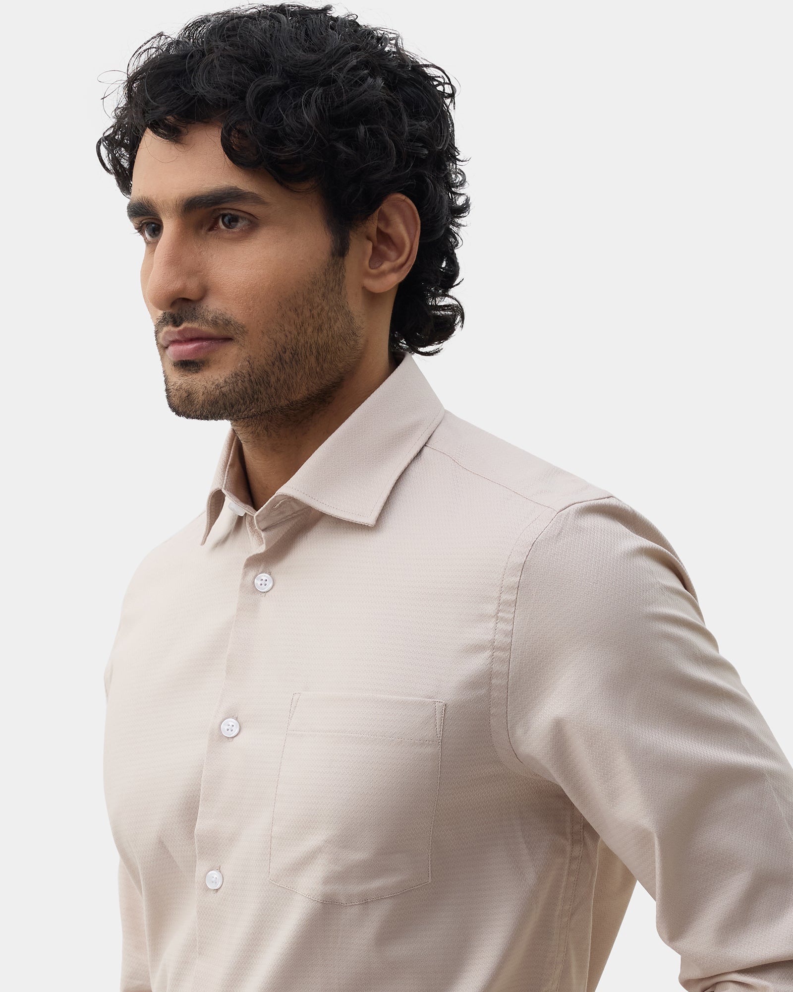 Beige Textured Shirt - Derek