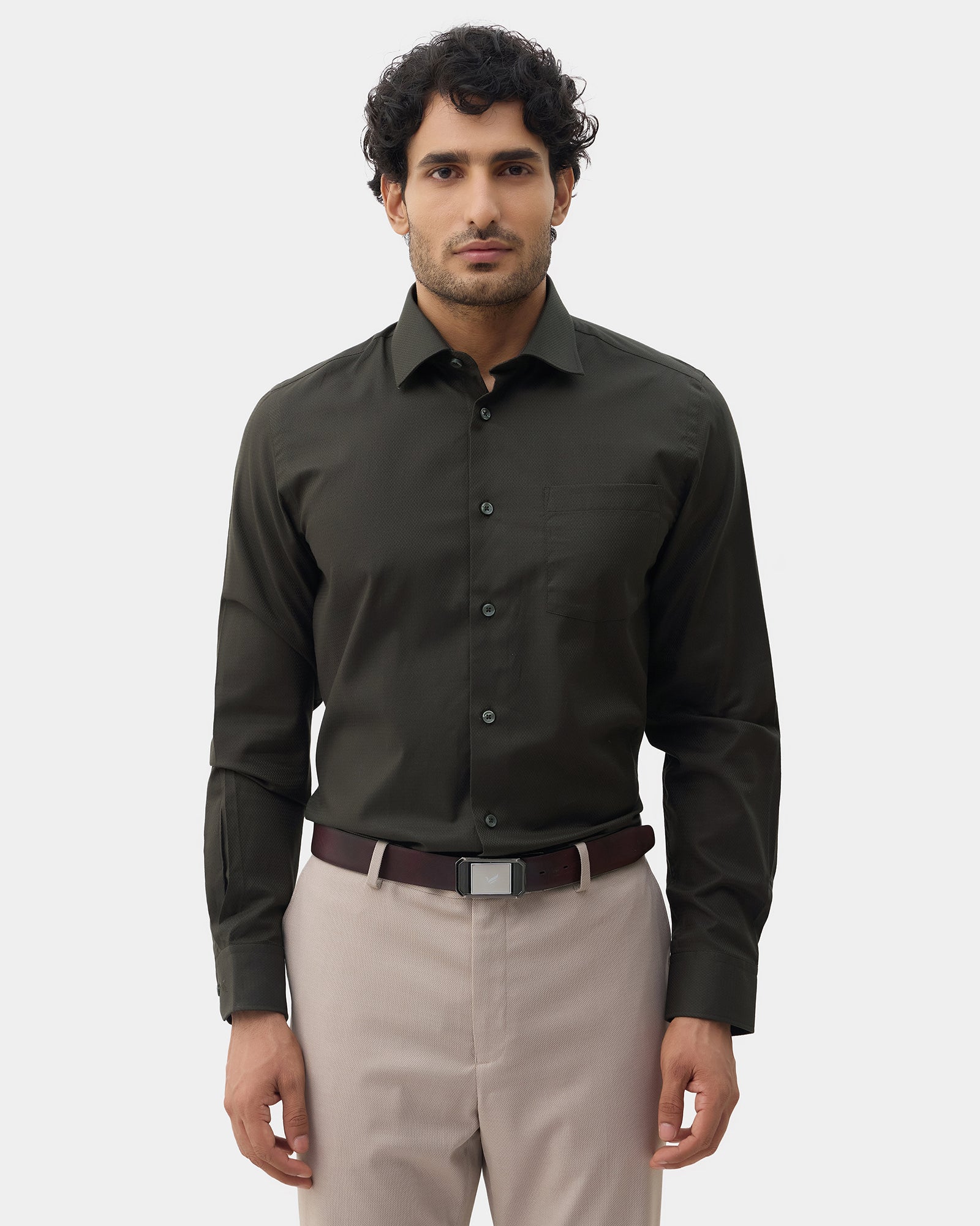 LONG SLEEVE INDIA FIT DOBBY SHIRT