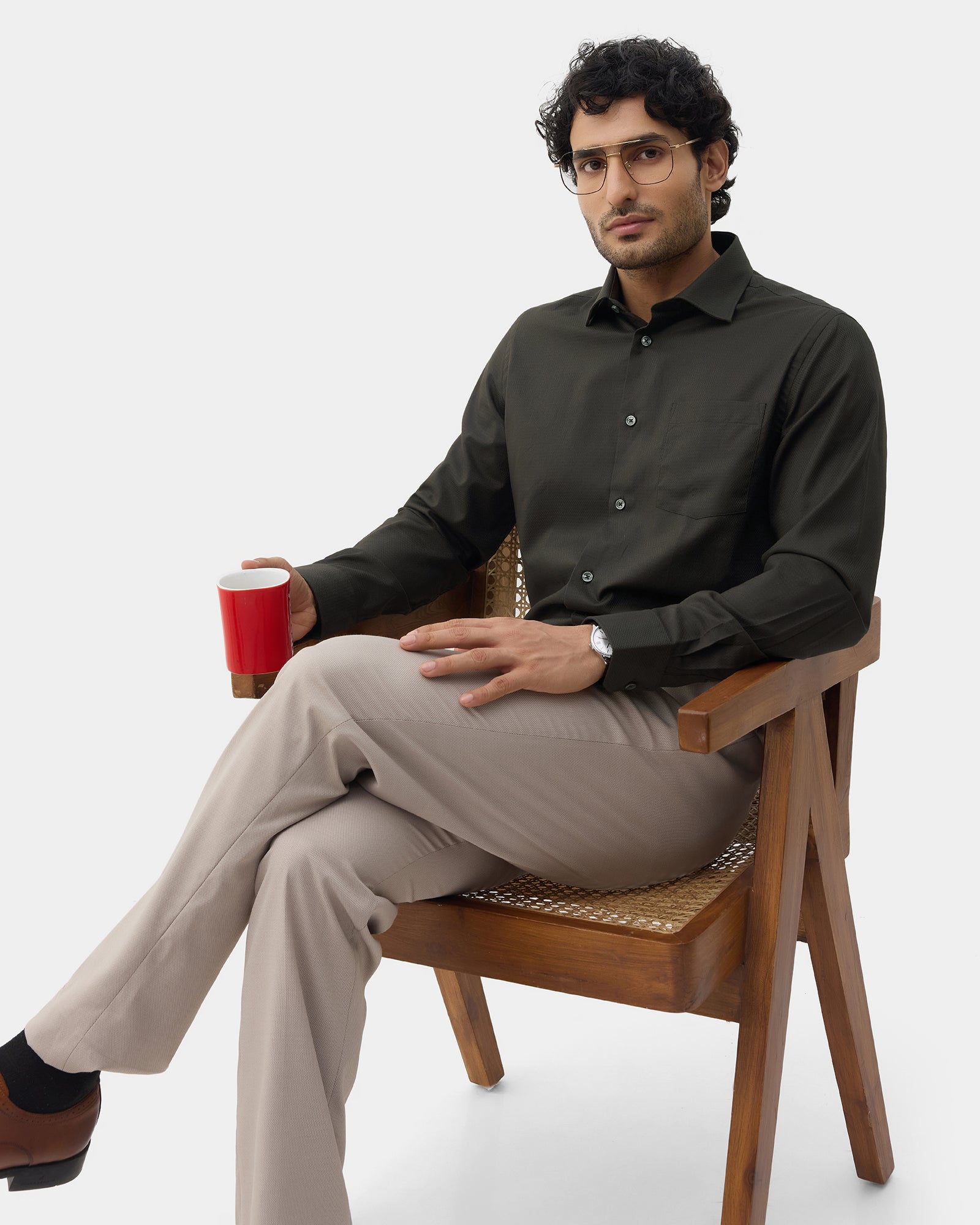 Green Textured Shirt - Derek