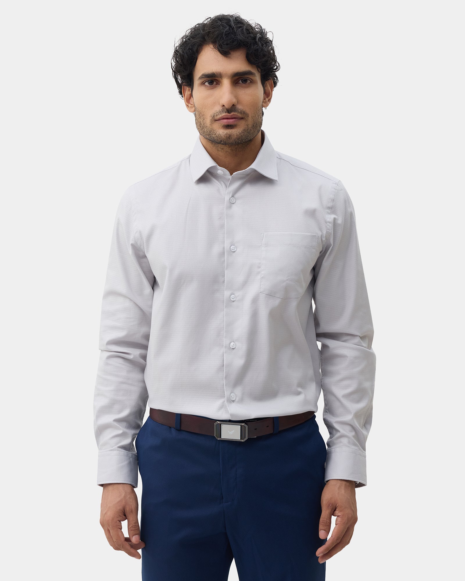 LONG SLEEVE INDIA FIT DOBBY SHIRT