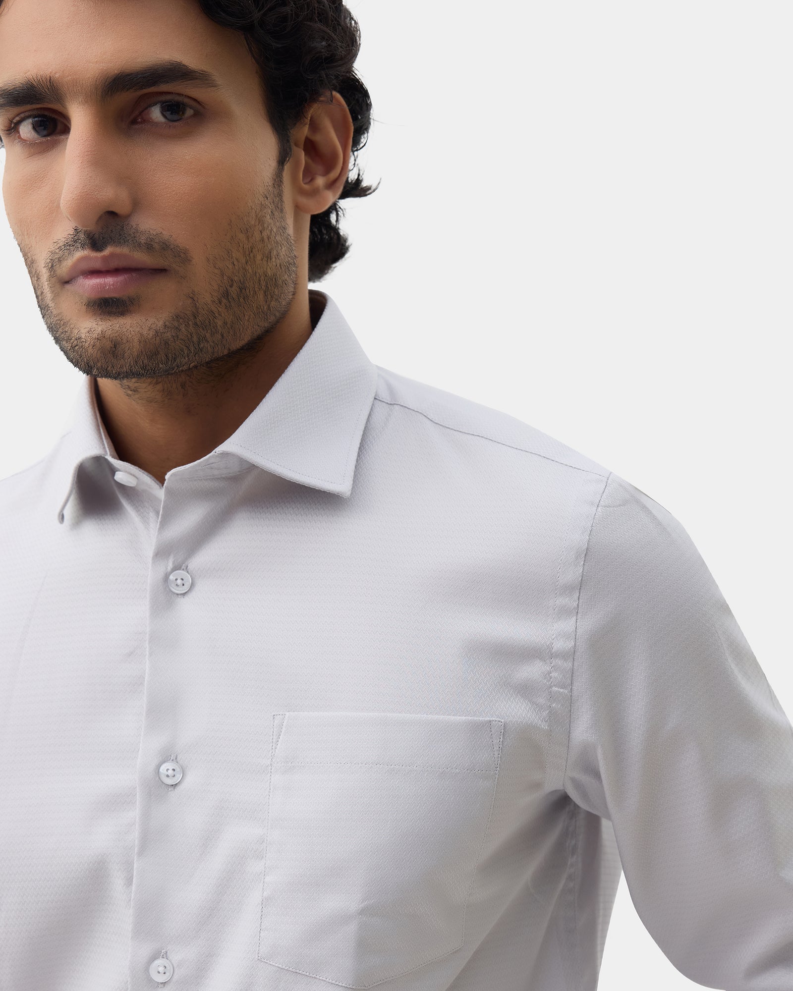 Light Grey Textured Shirt - Derek