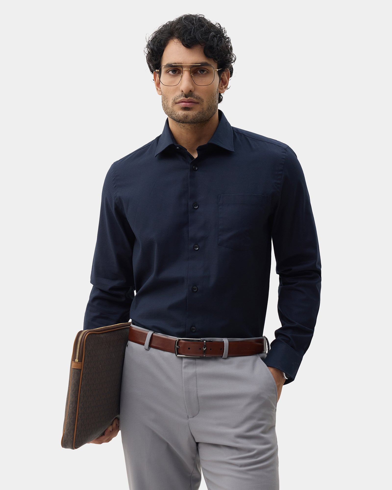 LONG SLEEVE INDIA FIT DOBBY SHIRT