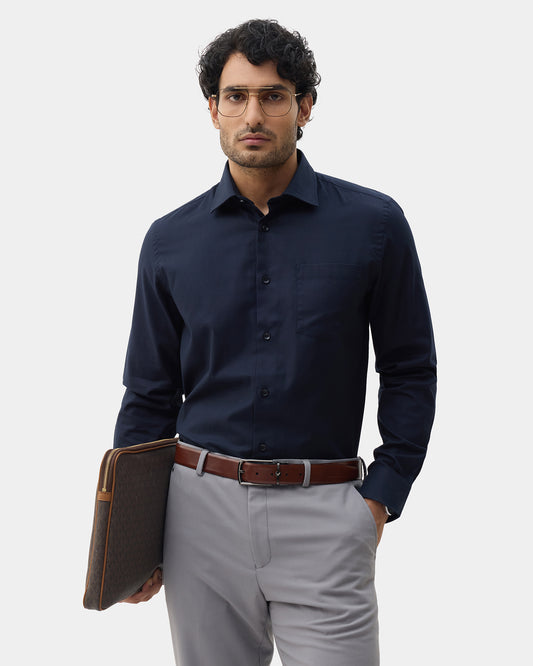 Navy Textured Shirt - Derek