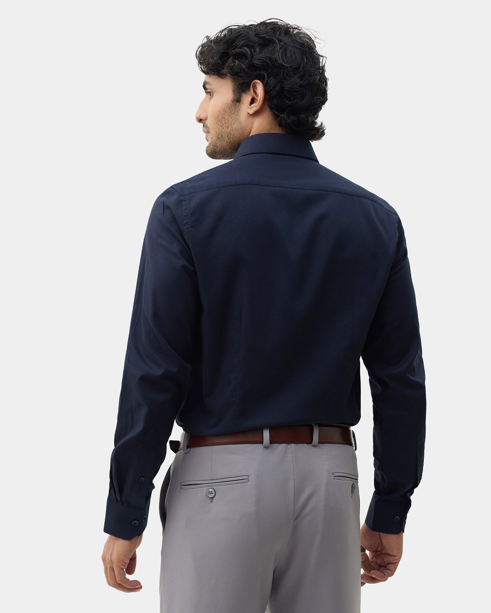 Navy Textured Shirt - Derek