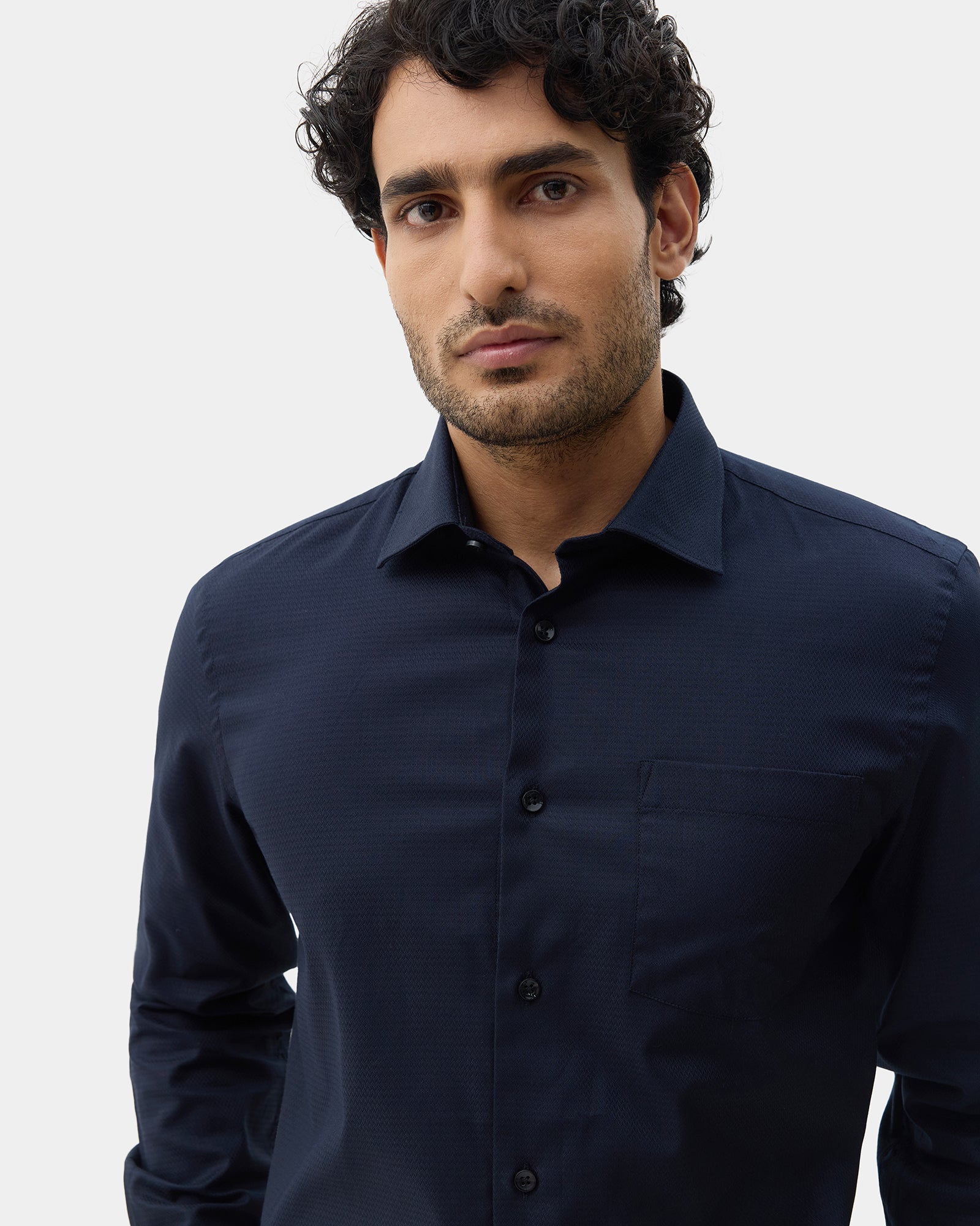 Navy Textured Shirt - Derek