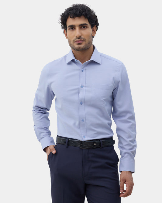 Blue Unwrinkle Textured Shirt - Sigma