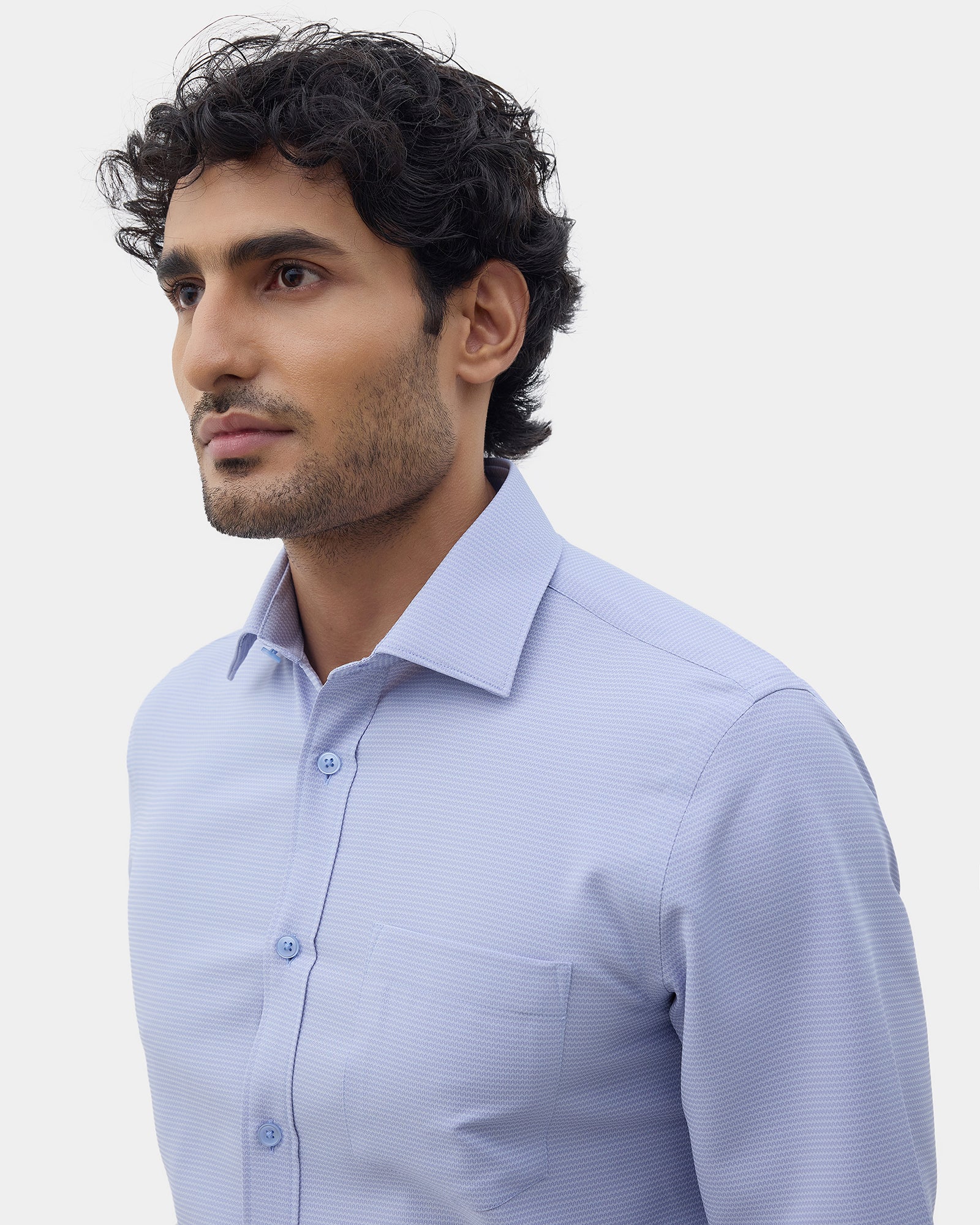 Blue Unwrinkle Textured Shirt - Sigma E