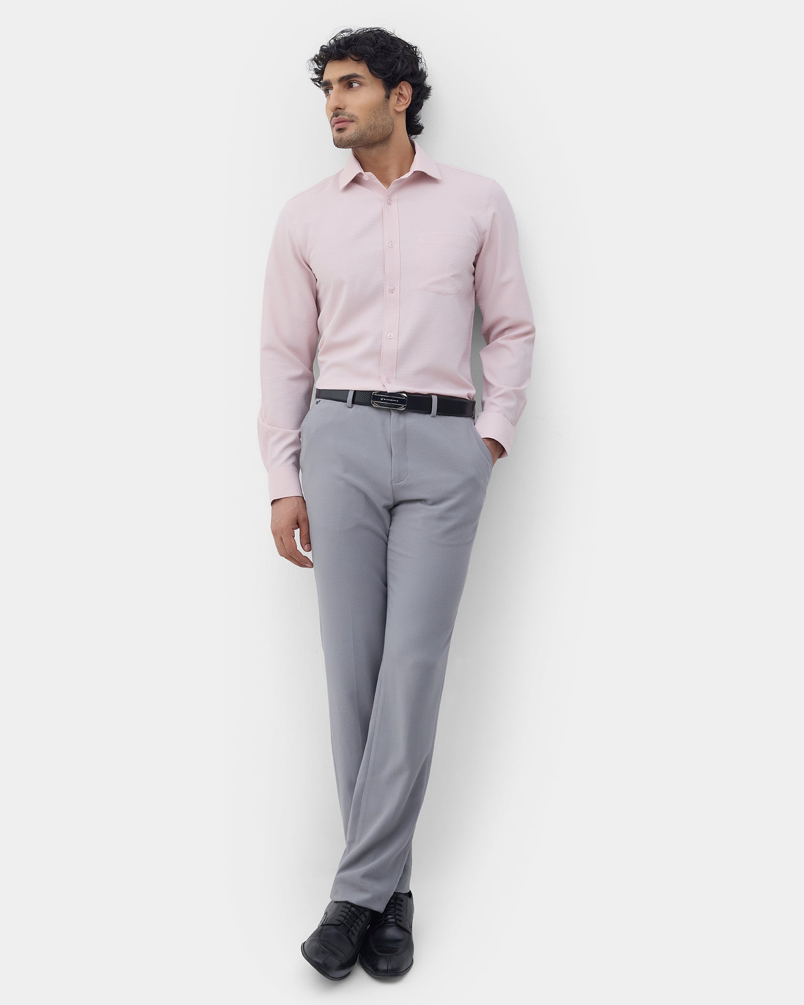 Peach Unwrinkle Textured Shirt - Sigma E
