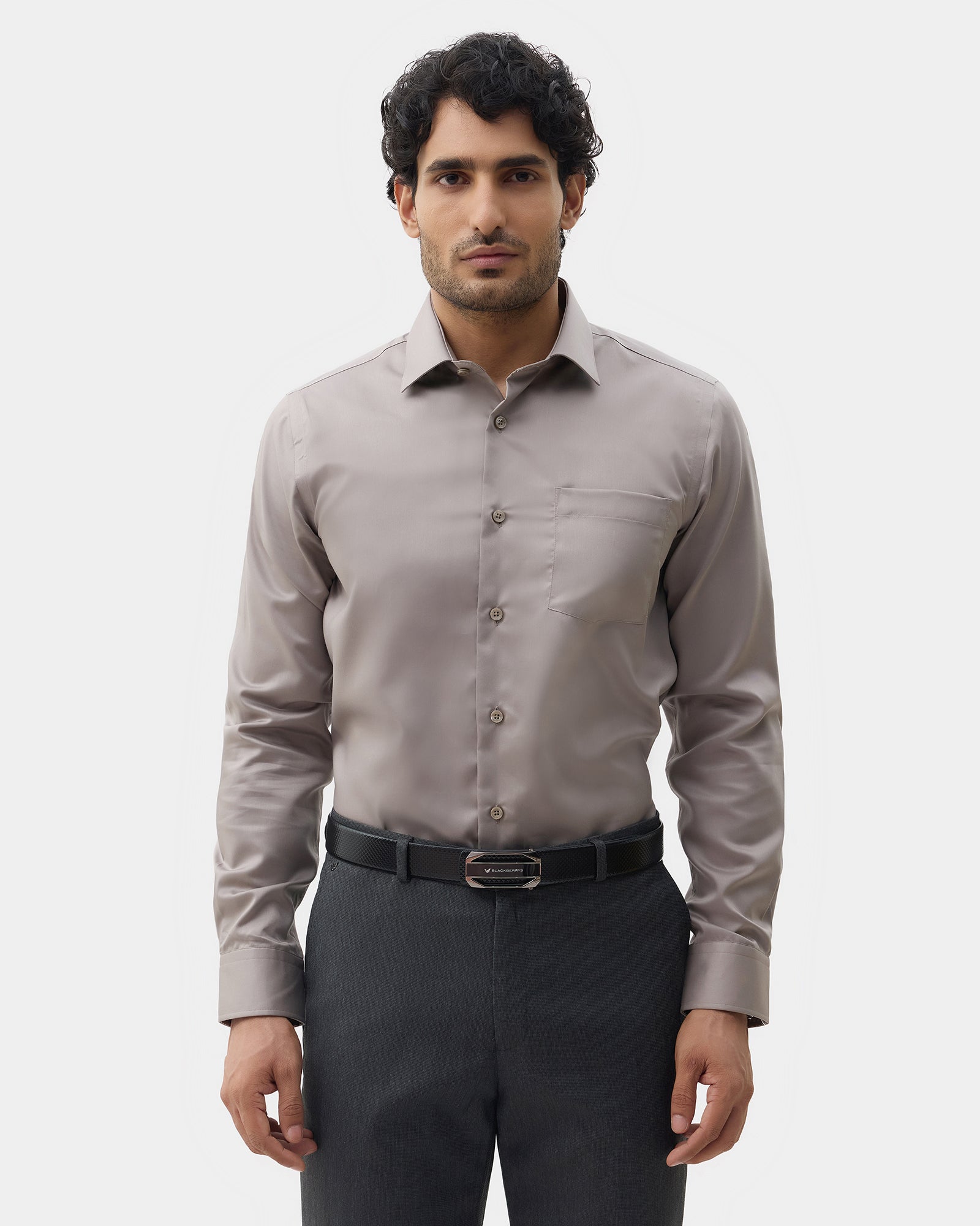 LONG SLEEVE INDIA FIT SOLID SHIRT