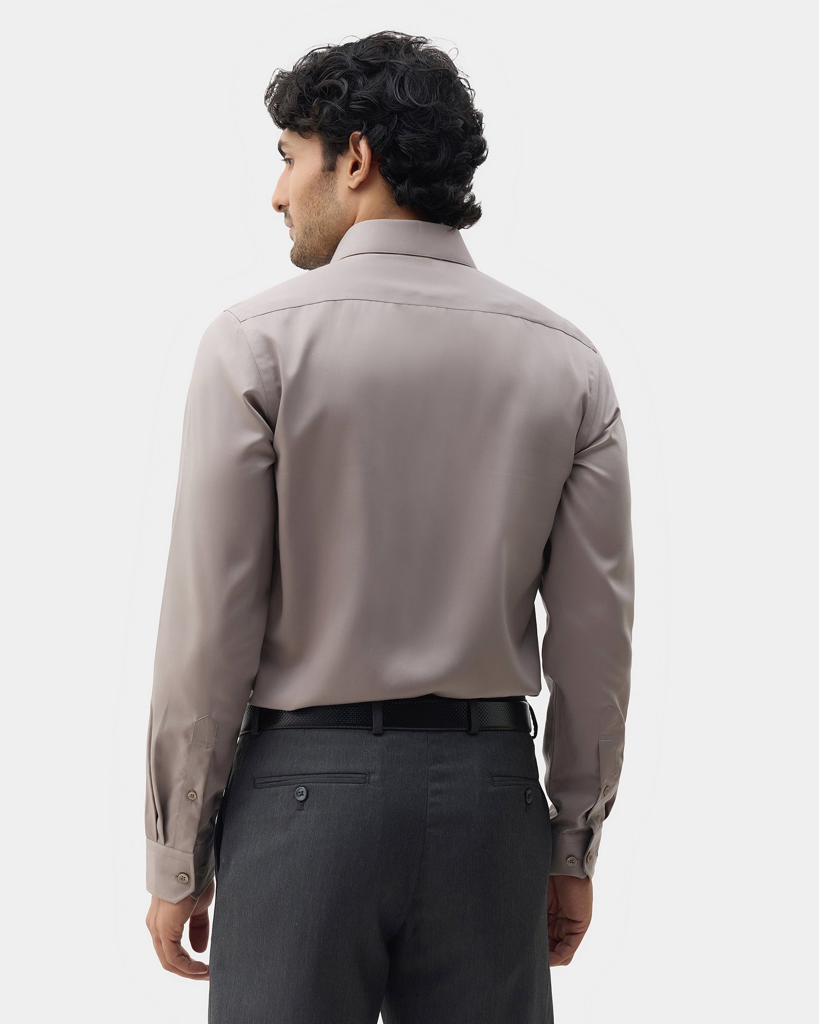 Beige Solid Shirt - Roger