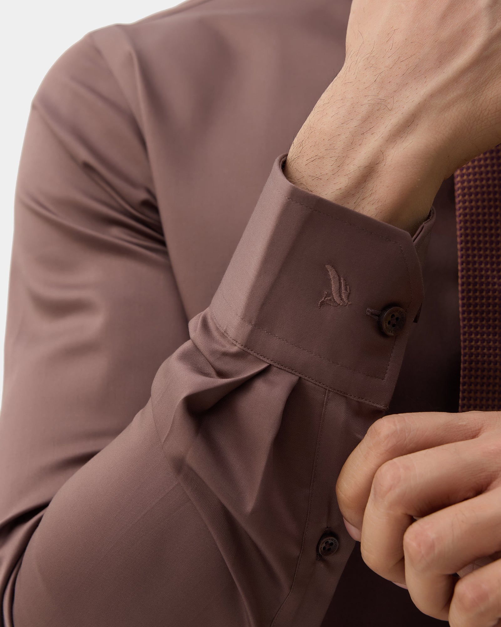 Mid Brown Solid Shirt - Roger