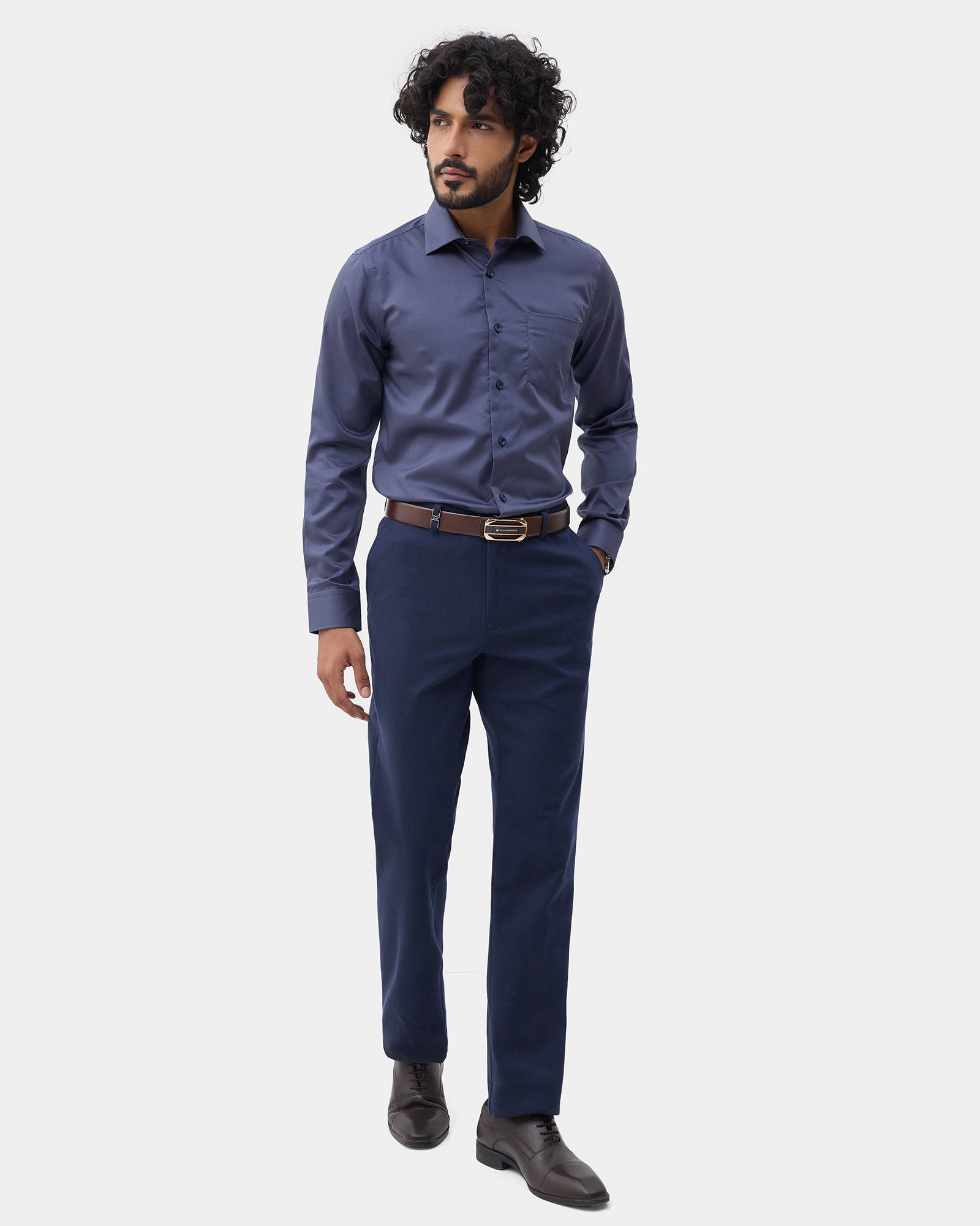 Purple Solid Shirt - Roger