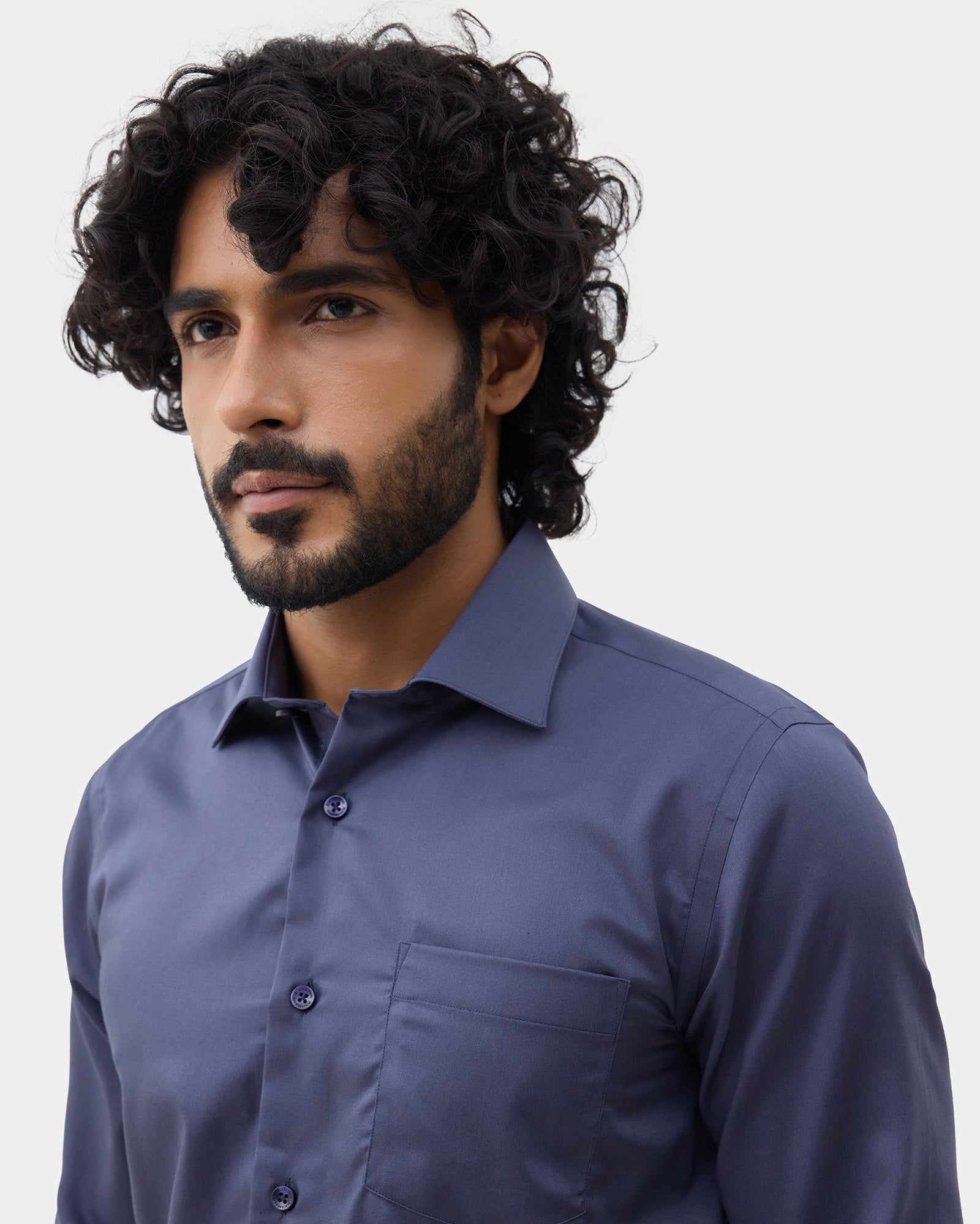 Purple Solid Shirt - Roger