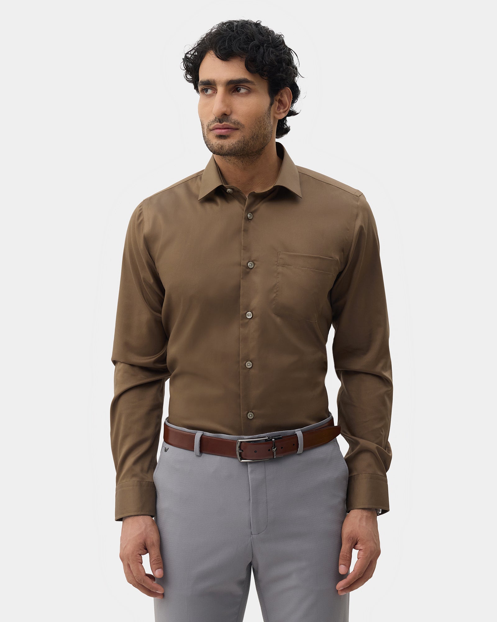 LONG SLEEVE INDIA FIT SOLID SHIRT