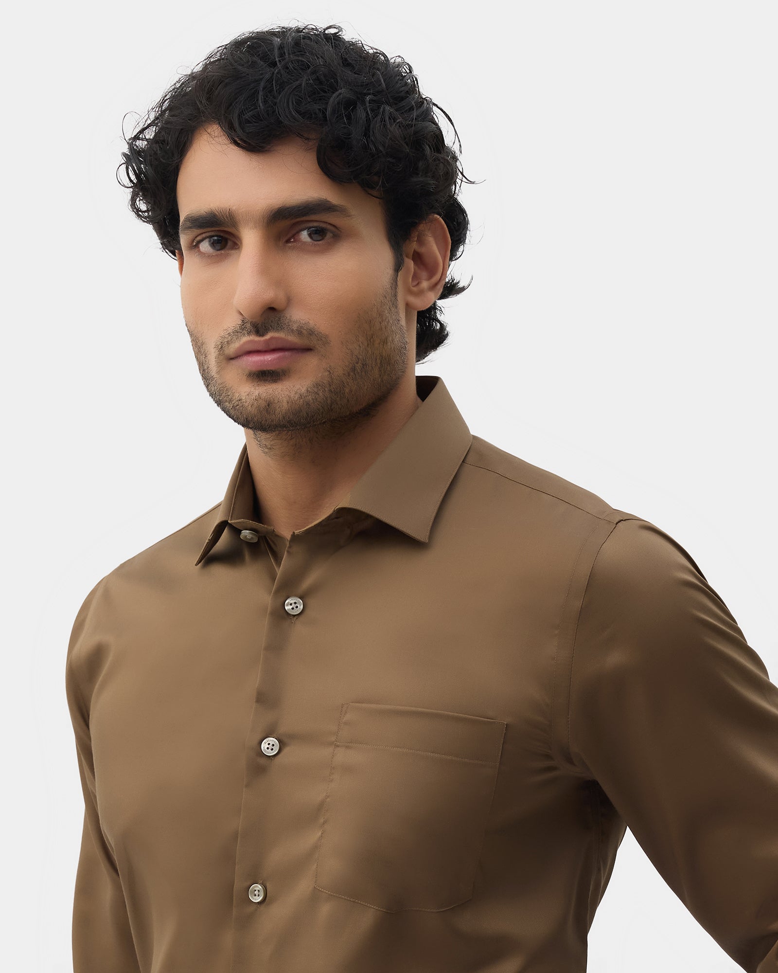 Ochre Solid Shirt - Roger