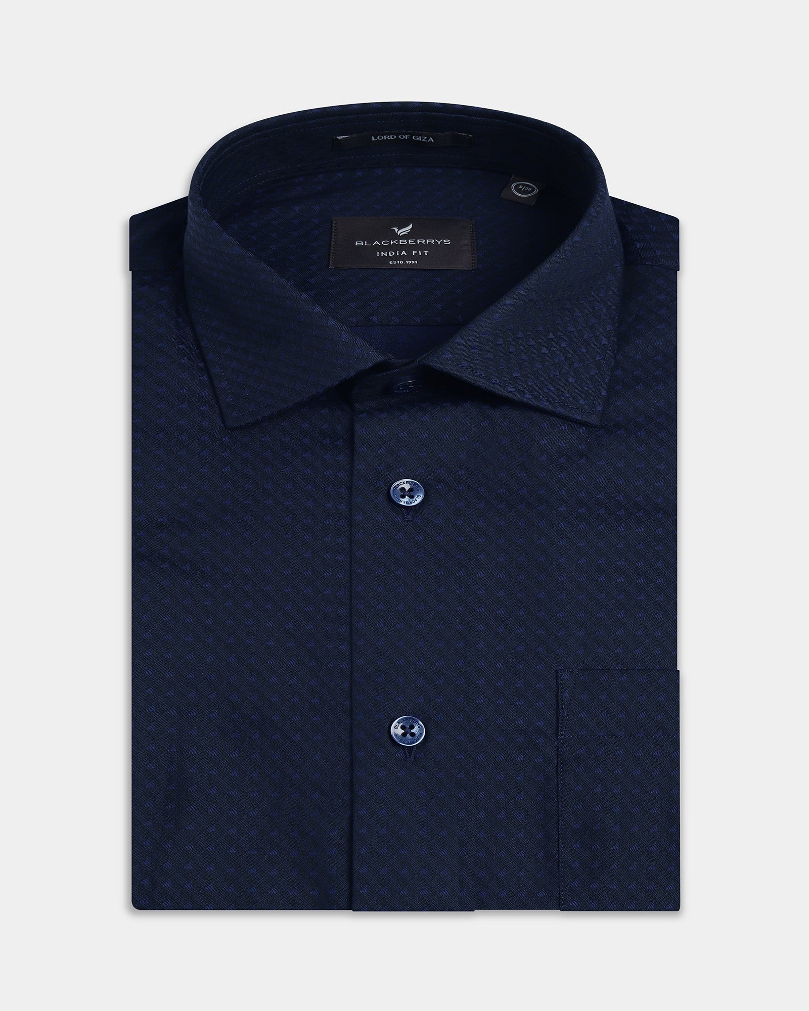 Navy Jacquard Shirt - Purist