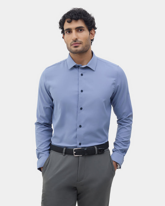 Mid Blue Solid Shirt - Shephard