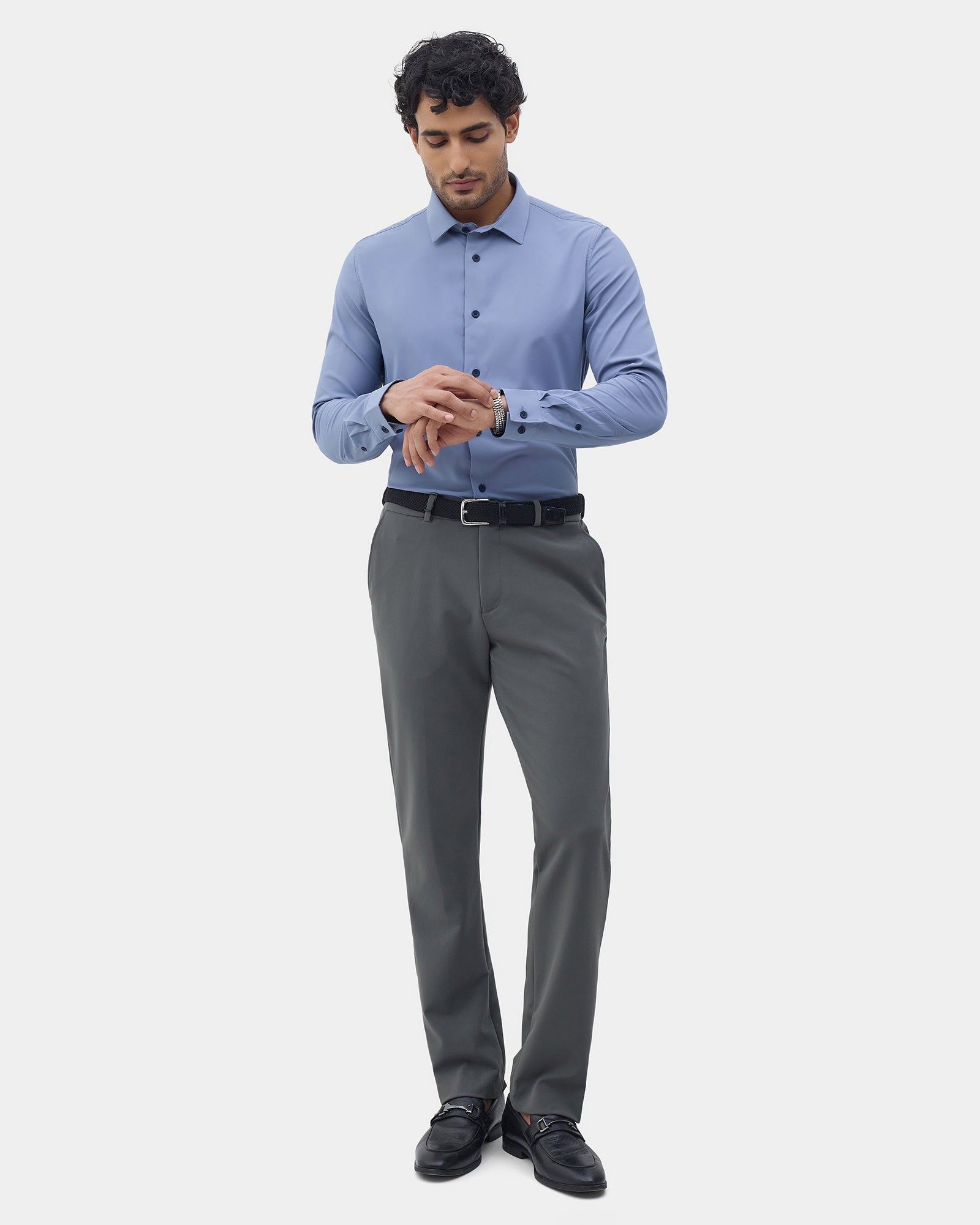 Mid Blue Solid Shirt - Shephard