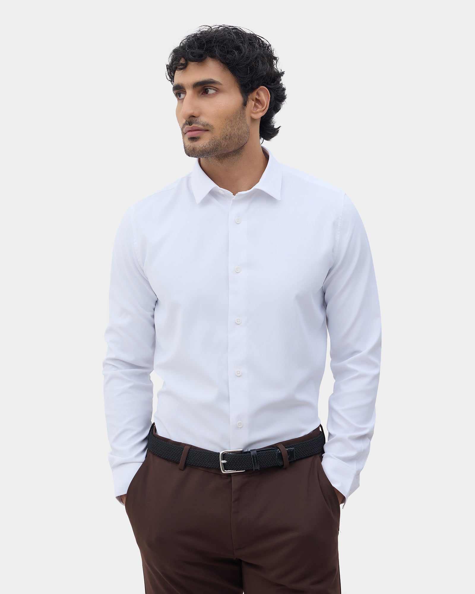 White Solid Shirt - Shephard