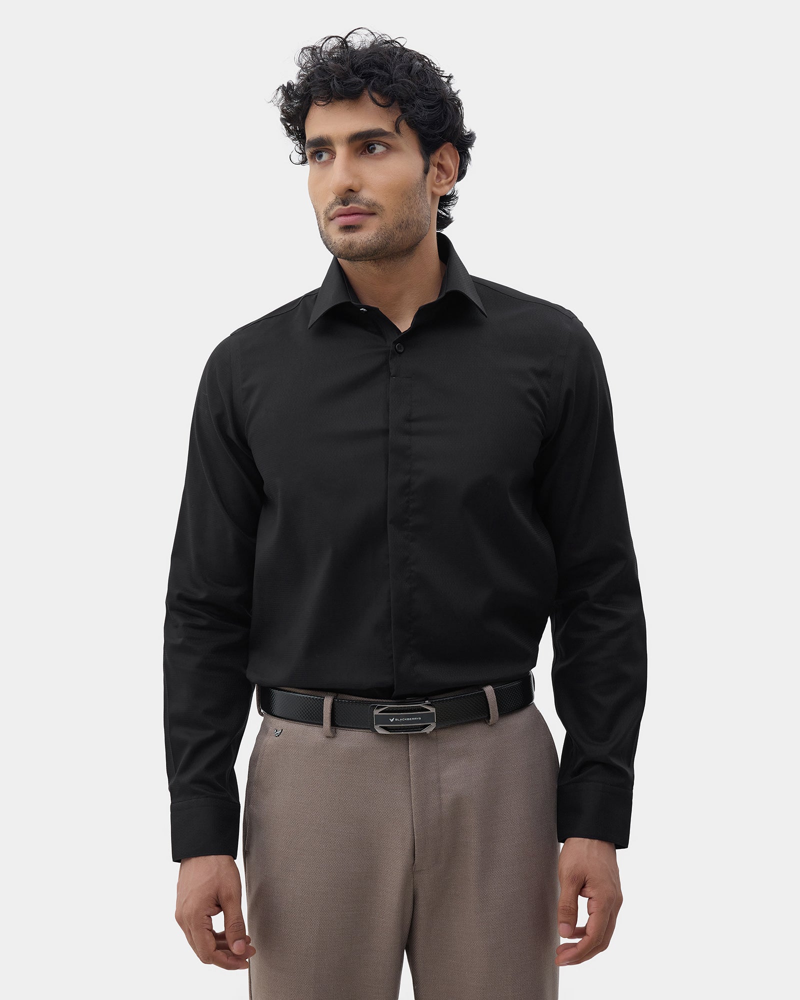 Black Textured Shirt - Veston