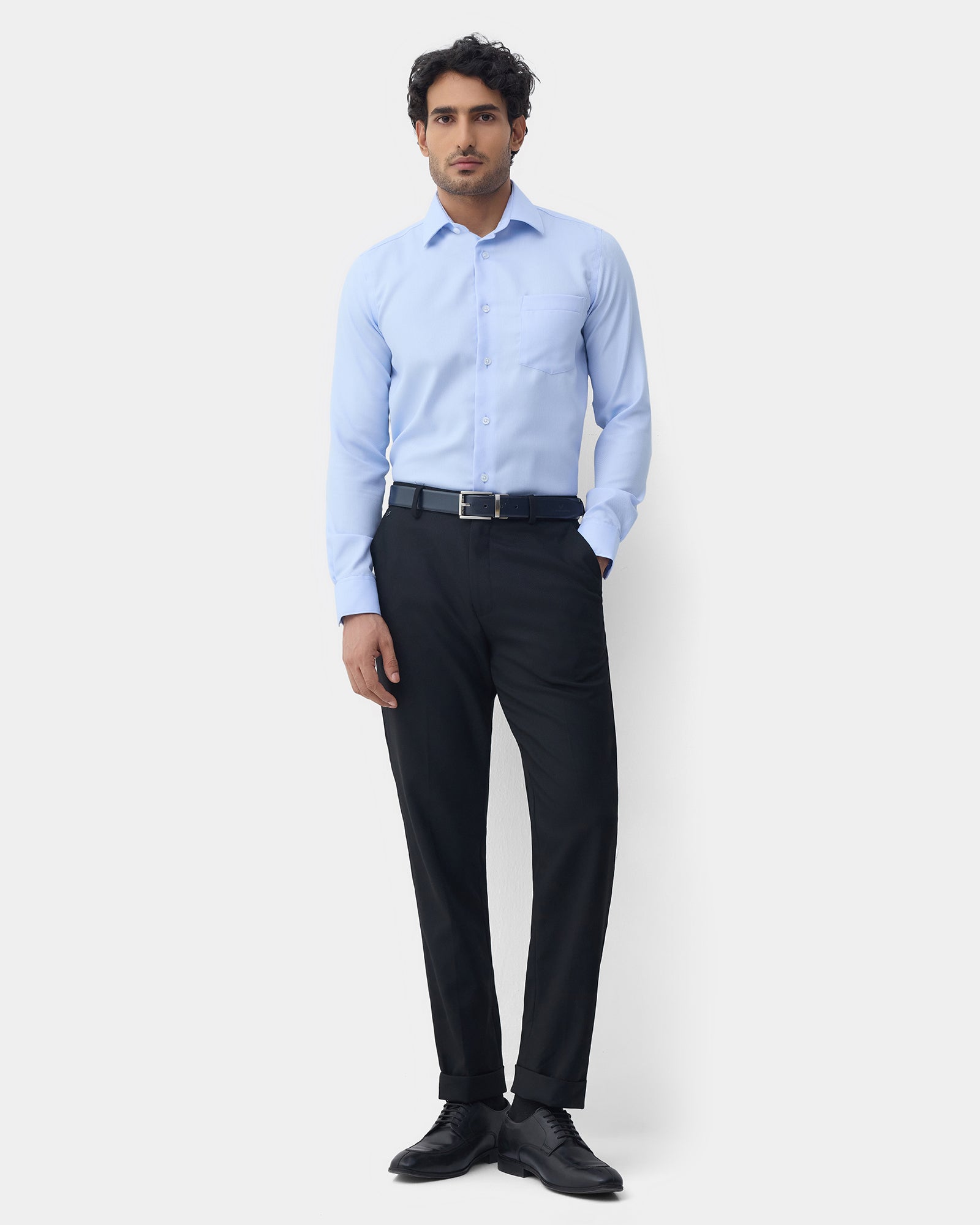 Light Blue Textured Shirt - Claron