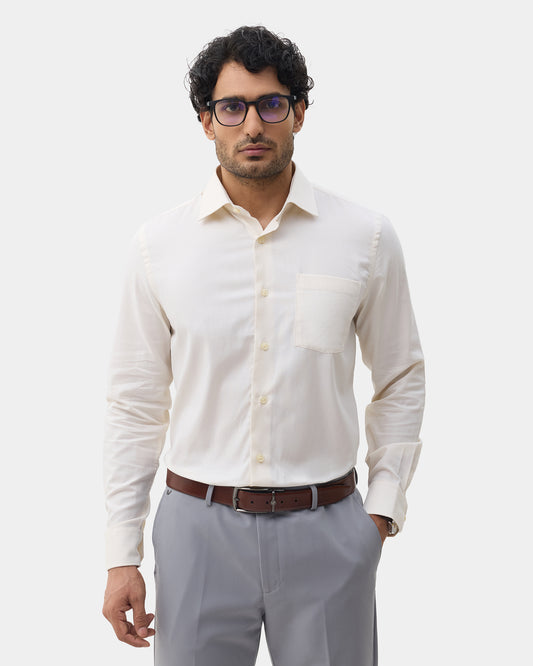 Cream Textured Shirt - Noven