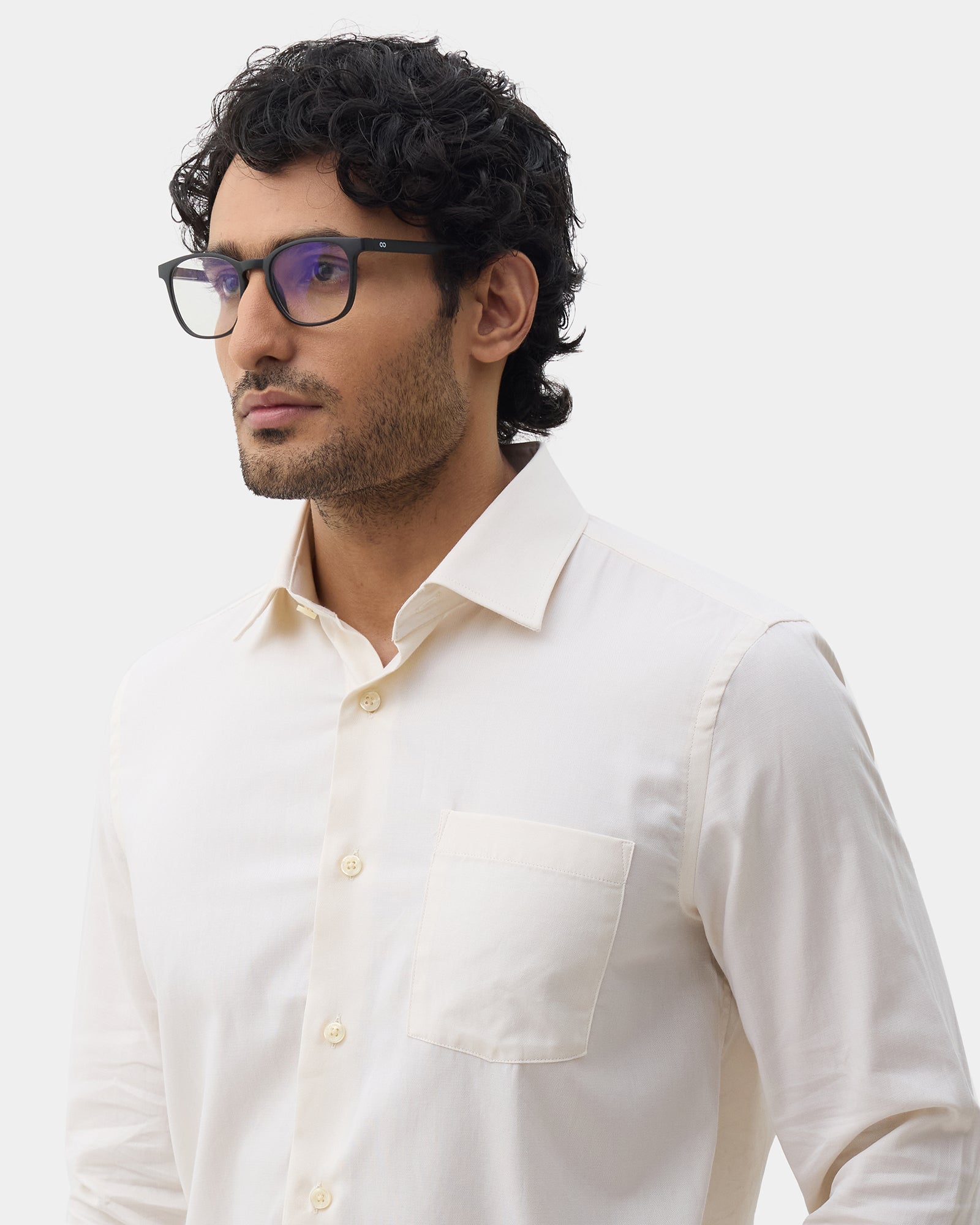 Cream Textured Shirt - Noven