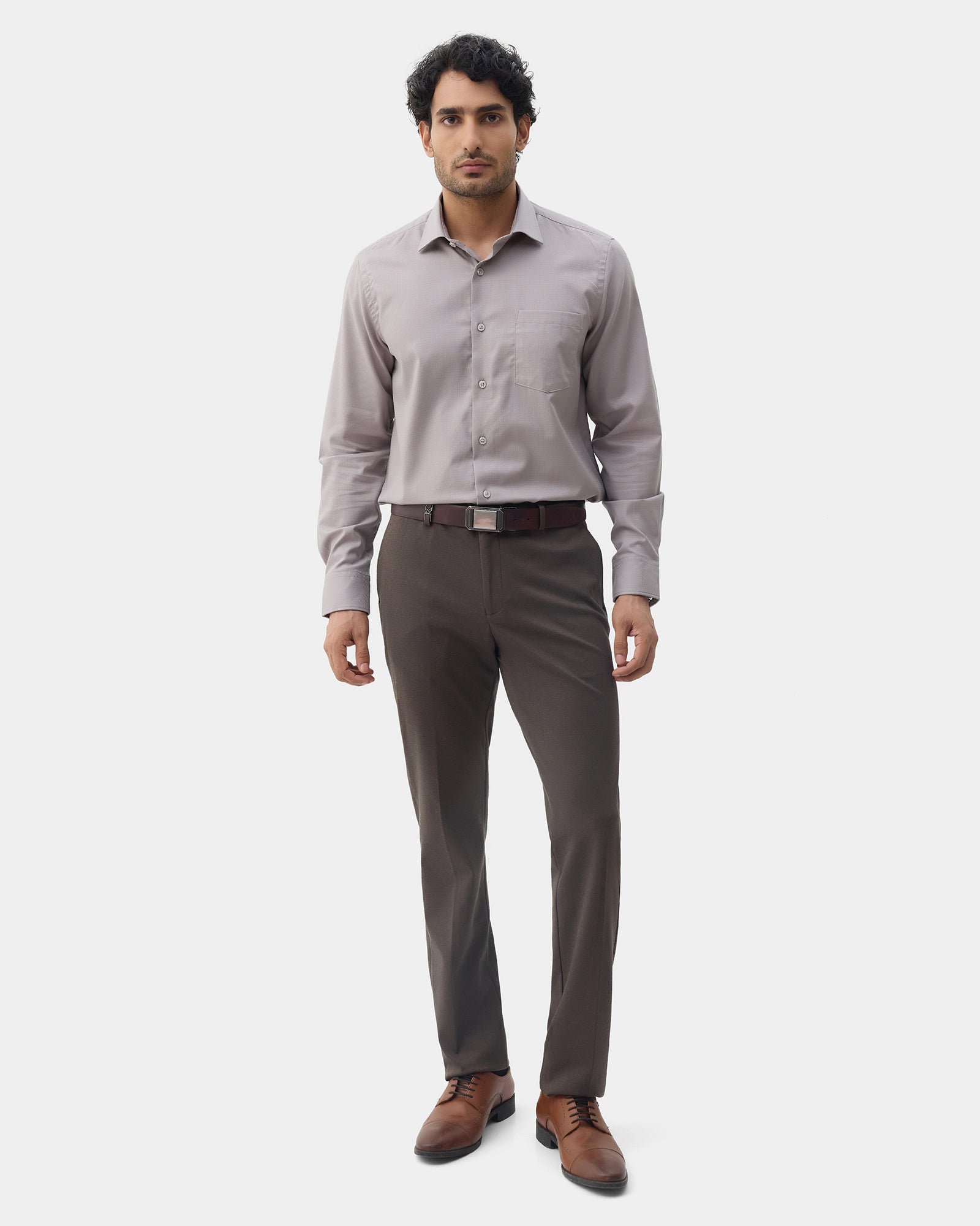 Grey Textured Shirt - Birch