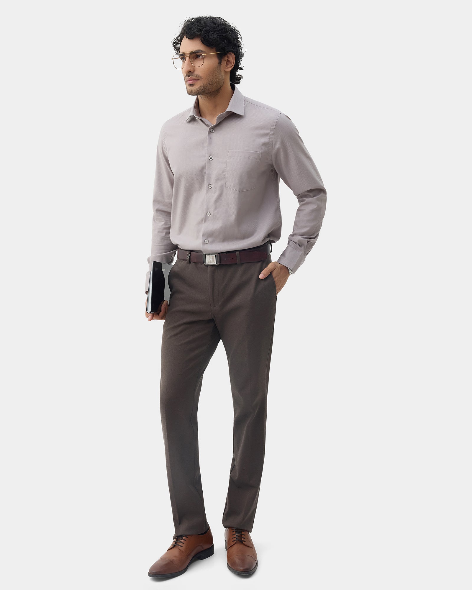 Grey Textured Shirt - Birch