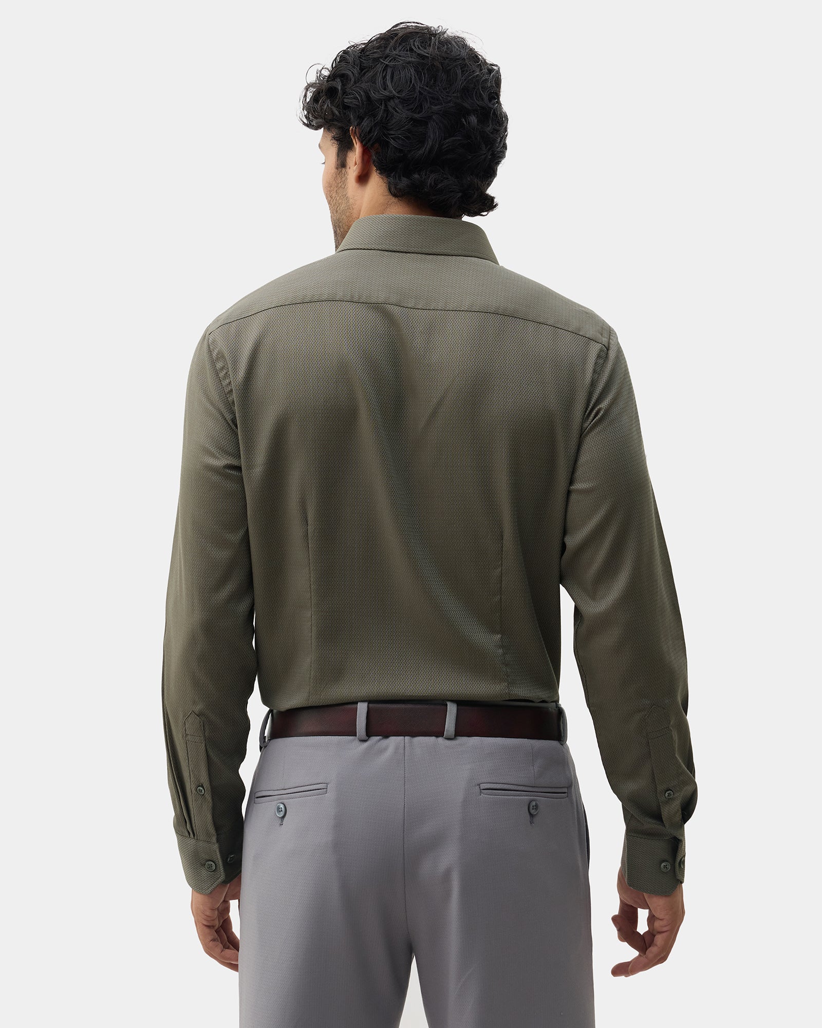 Olive Textured Shirt - Birch