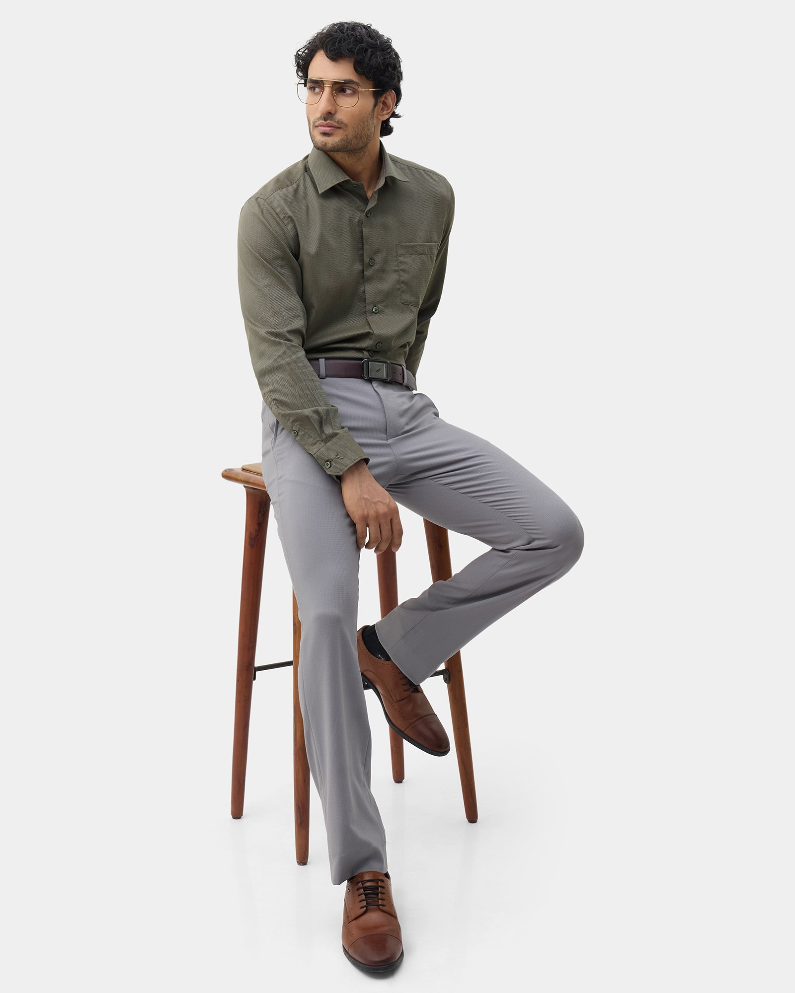 Olive Textured Shirt - Birch