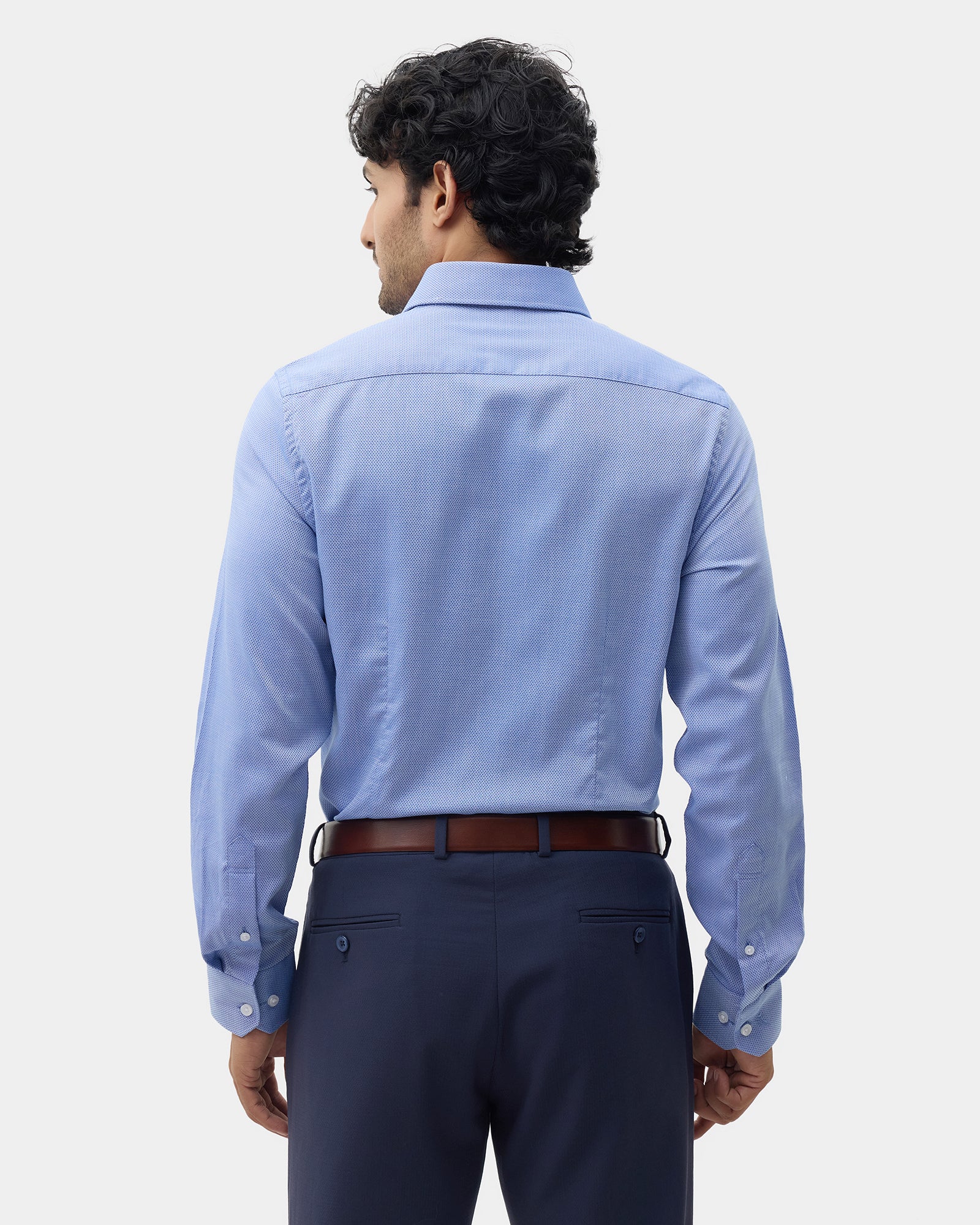 Mid Blue Textured Shirt - Maky