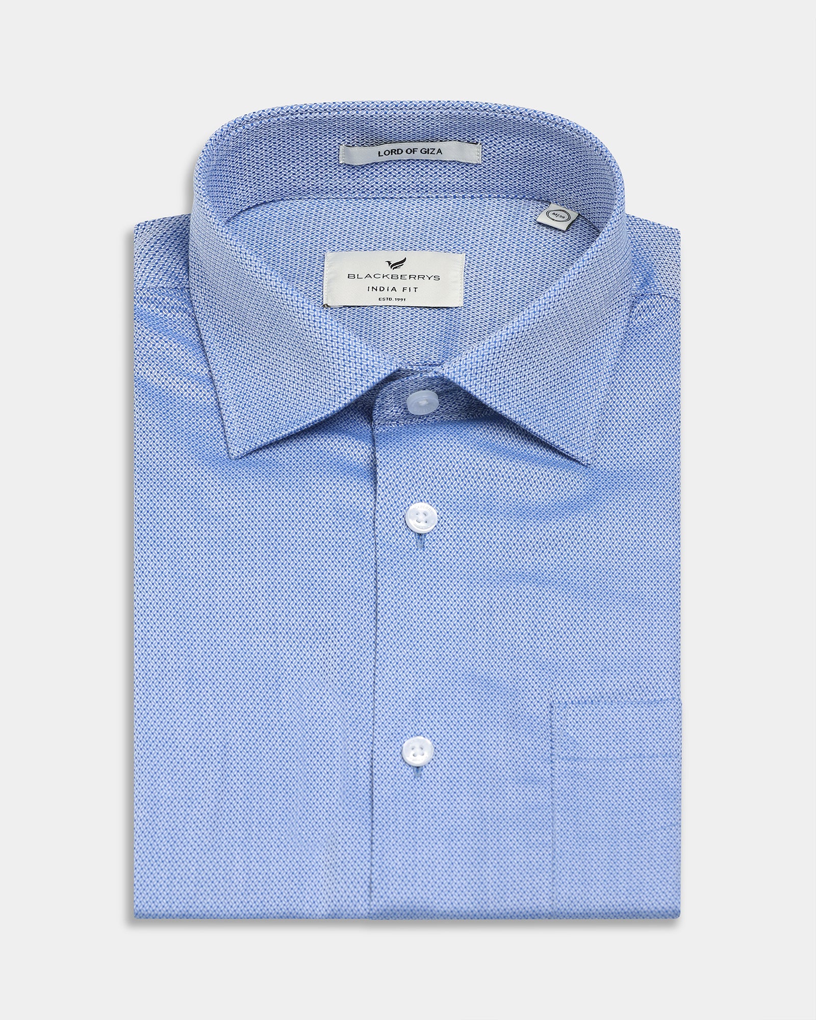 Mid Blue Textured Shirt - Maky