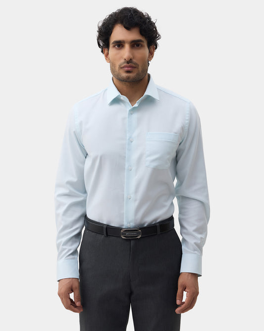 Aqua Green Textured Shirt - Maky