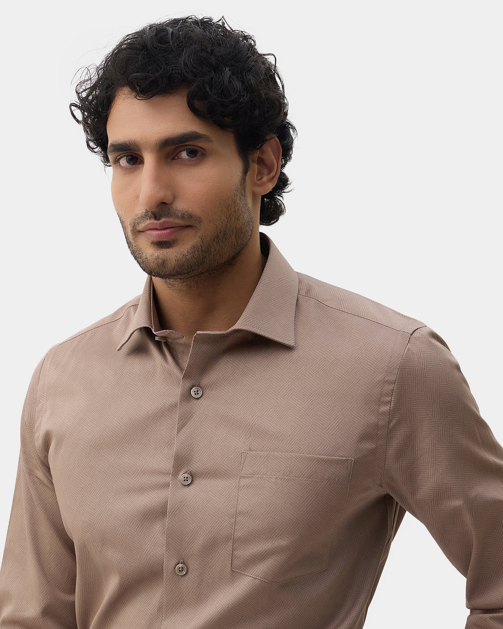 Brown Printed Shirt - Microbus