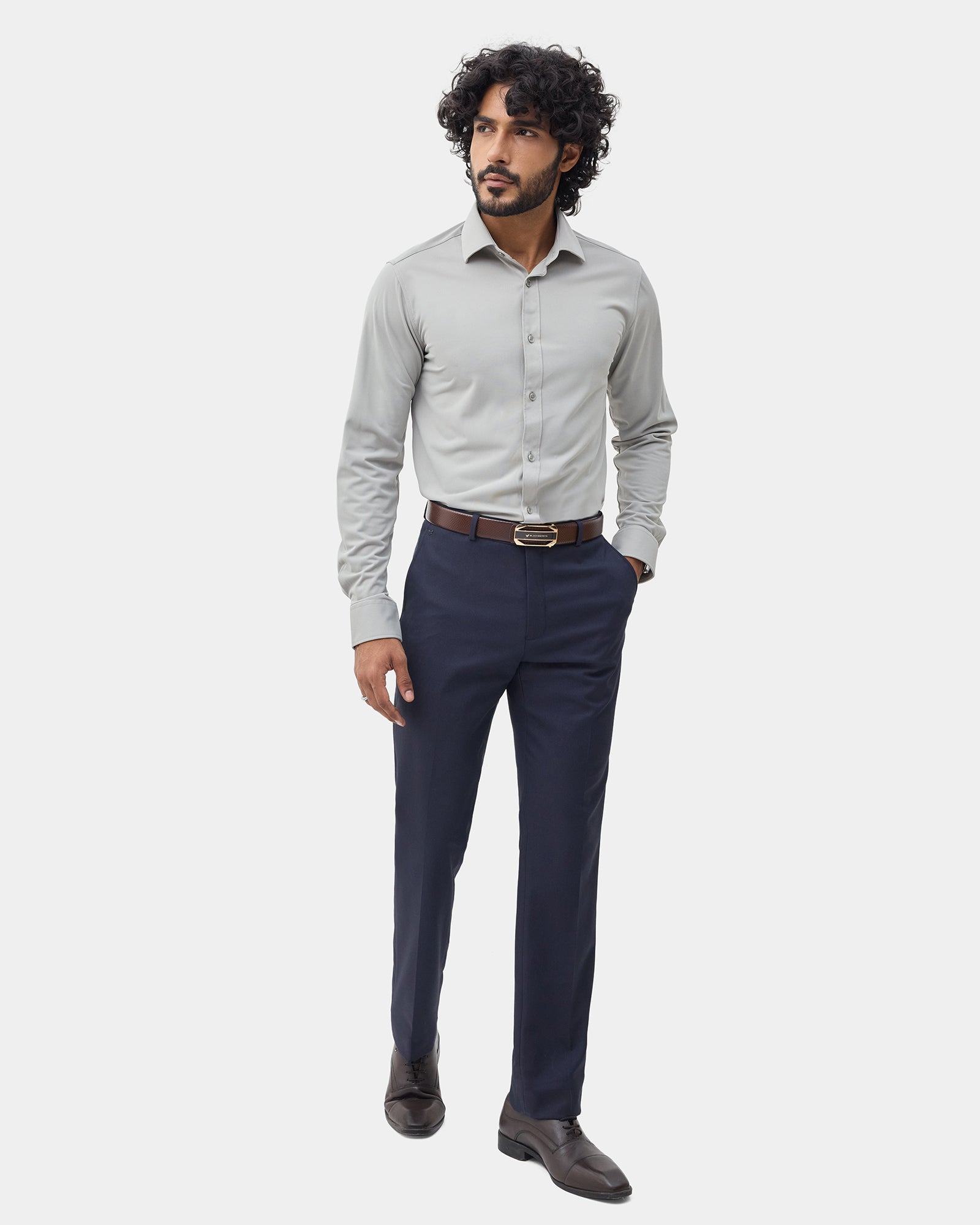Mid Grey Solid Shirt - Electra