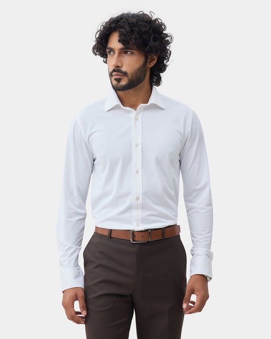 White Solid Shirt - Electra