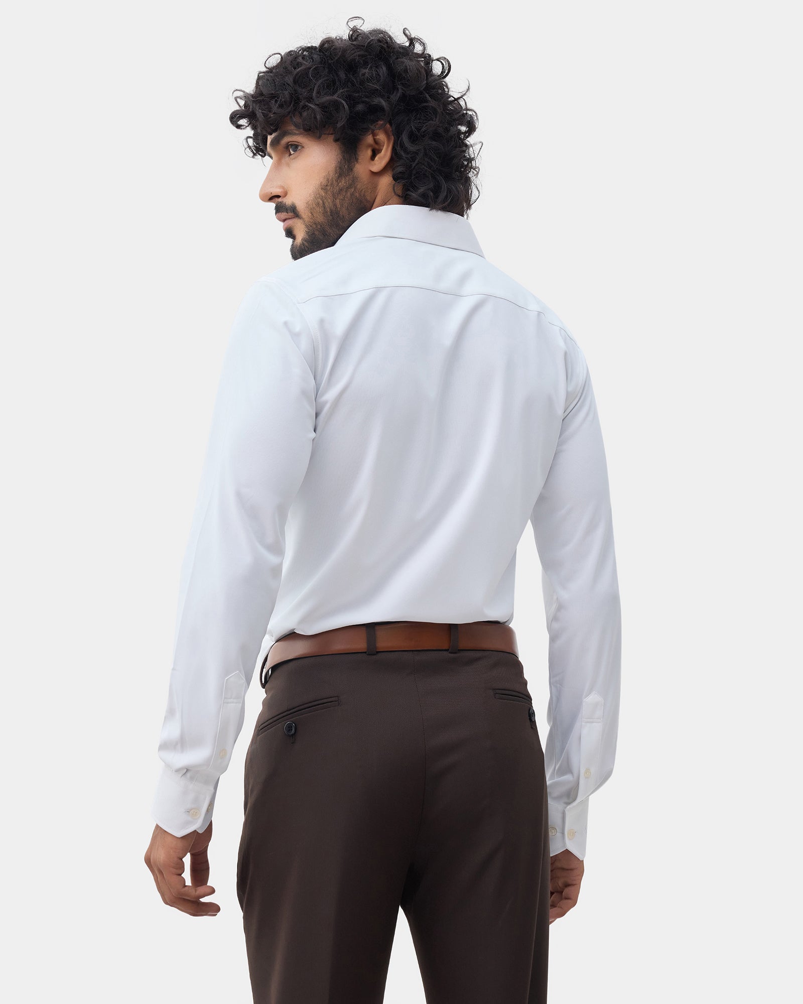 White Solid Shirt - Electra