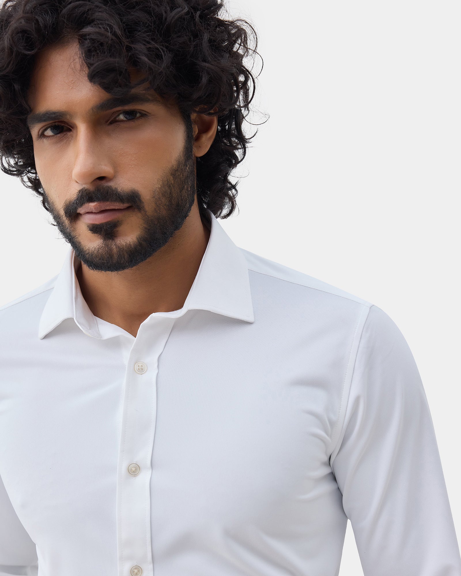 White Solid Shirt - Electra