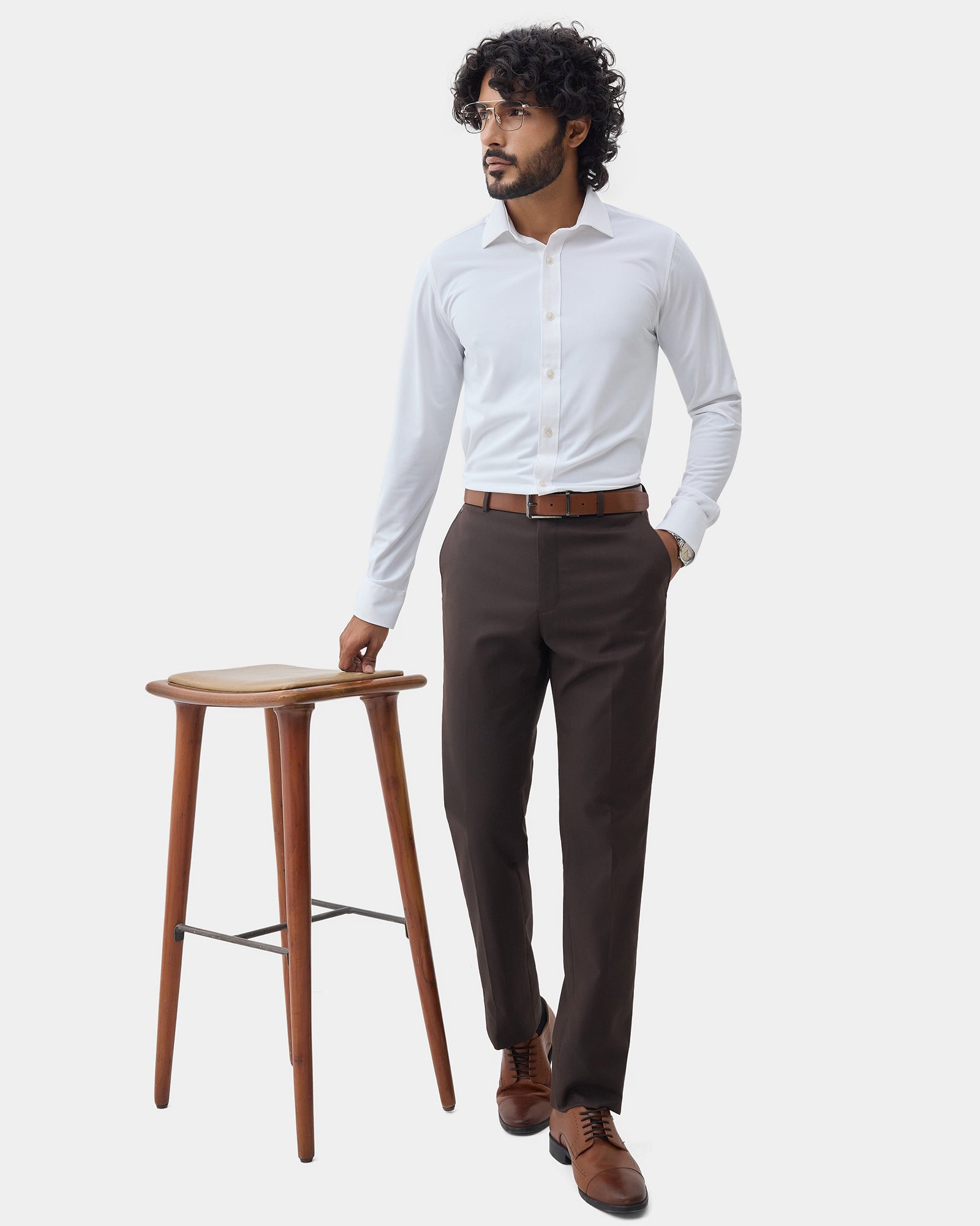 White Solid Shirt - Electra