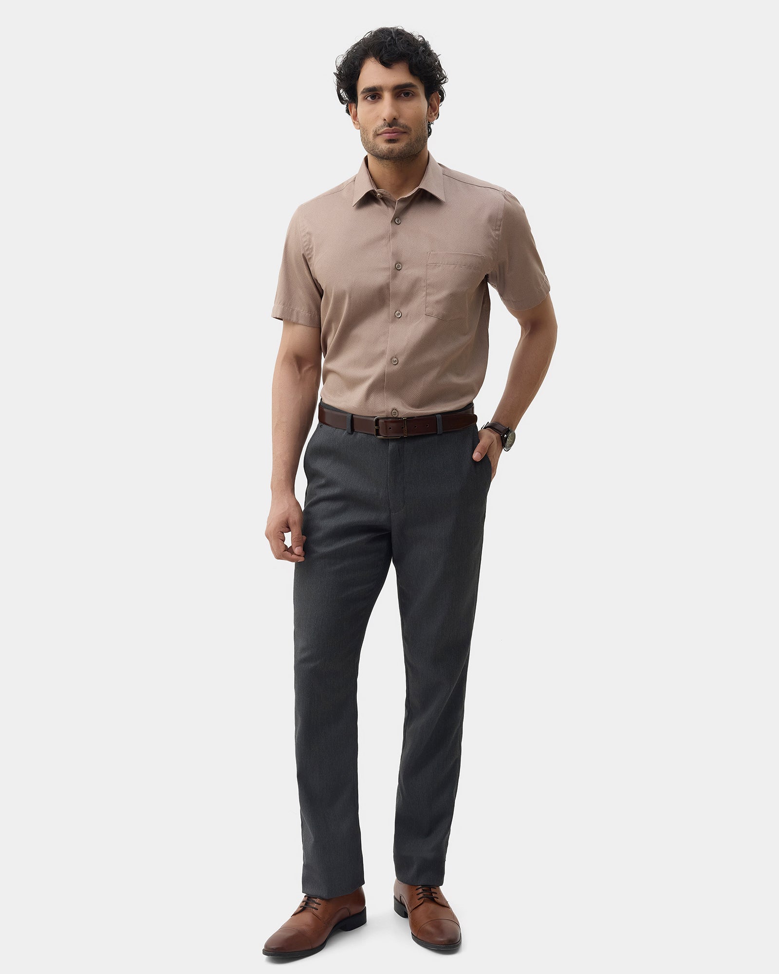 Brown Printed Shirt - Microbus